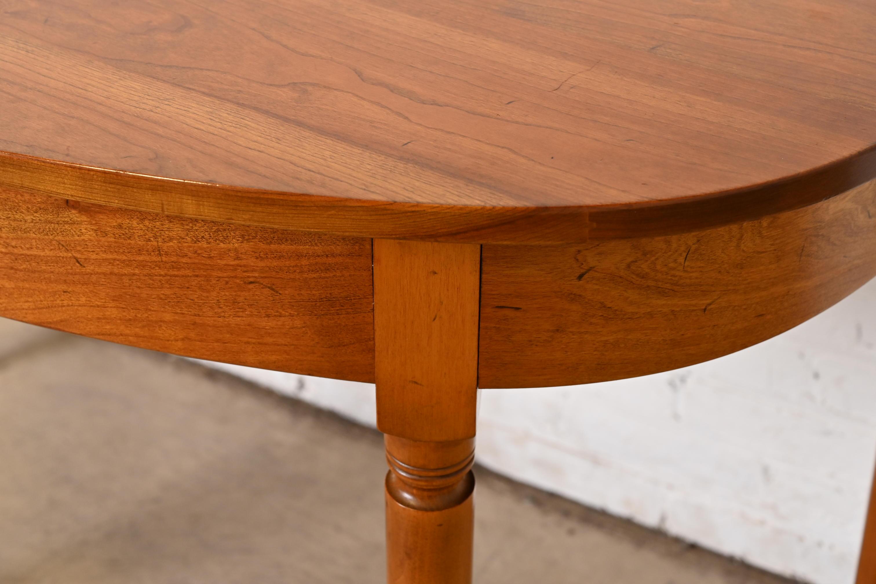 Stickley American Colonial Carved Cherry Wood Demilune Console or Entry Table For Sale 4