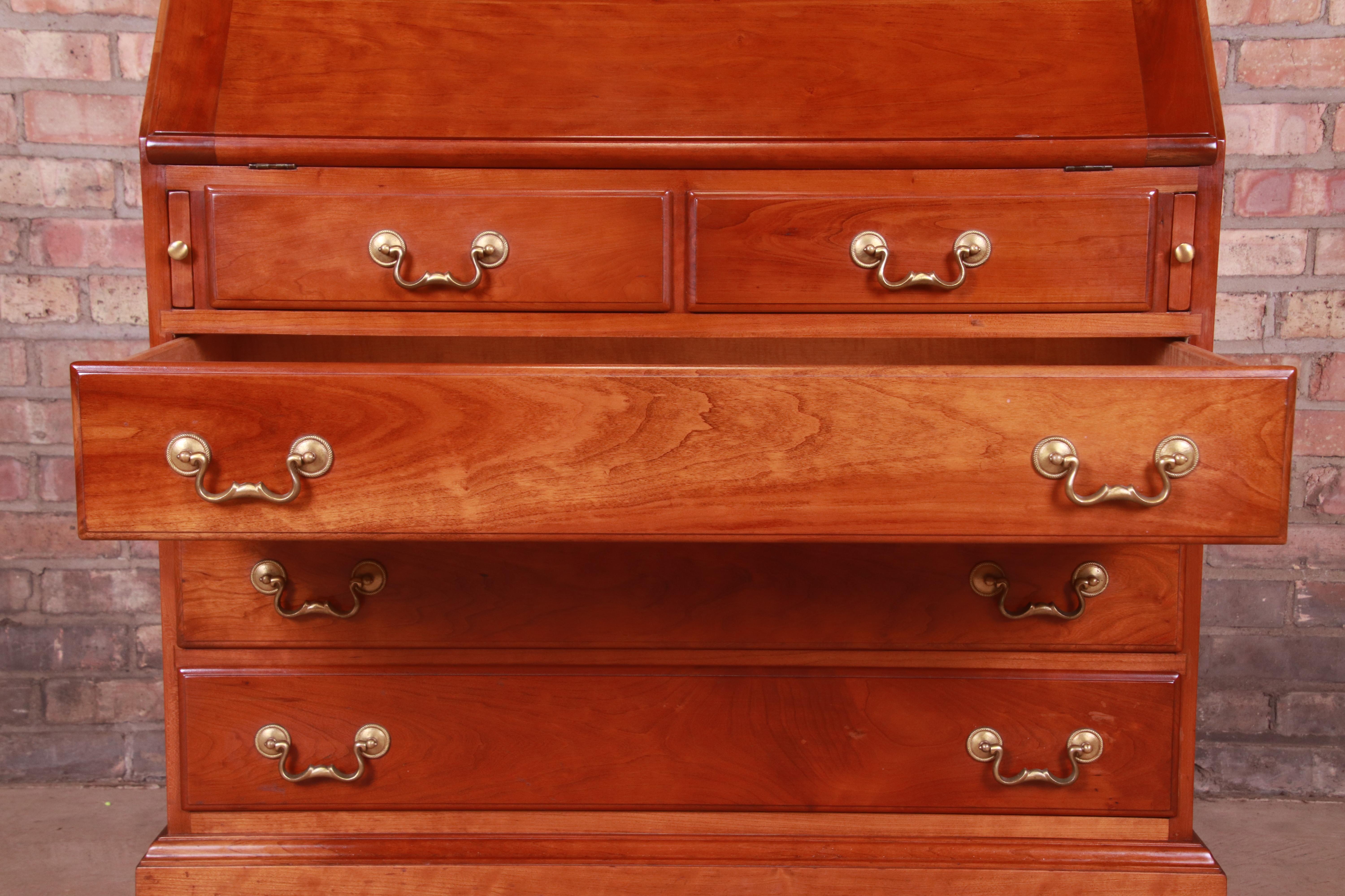 Stickley American Colonial Cherry Drop Front Secretary Desk with Bookcase, 1960s 7