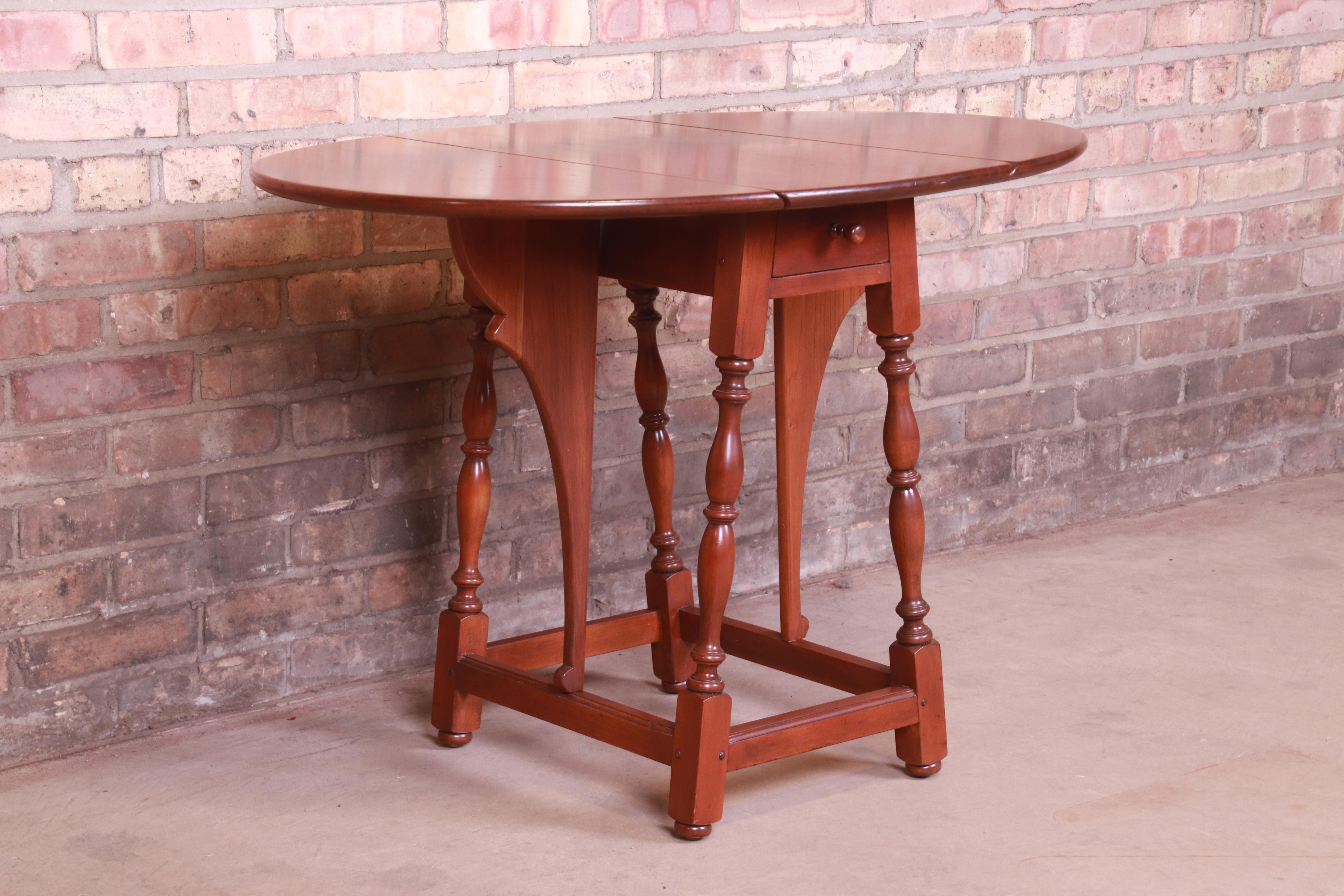 Stickley American Colonial Cherry Drop-Leaf Occasional Side Table 3
