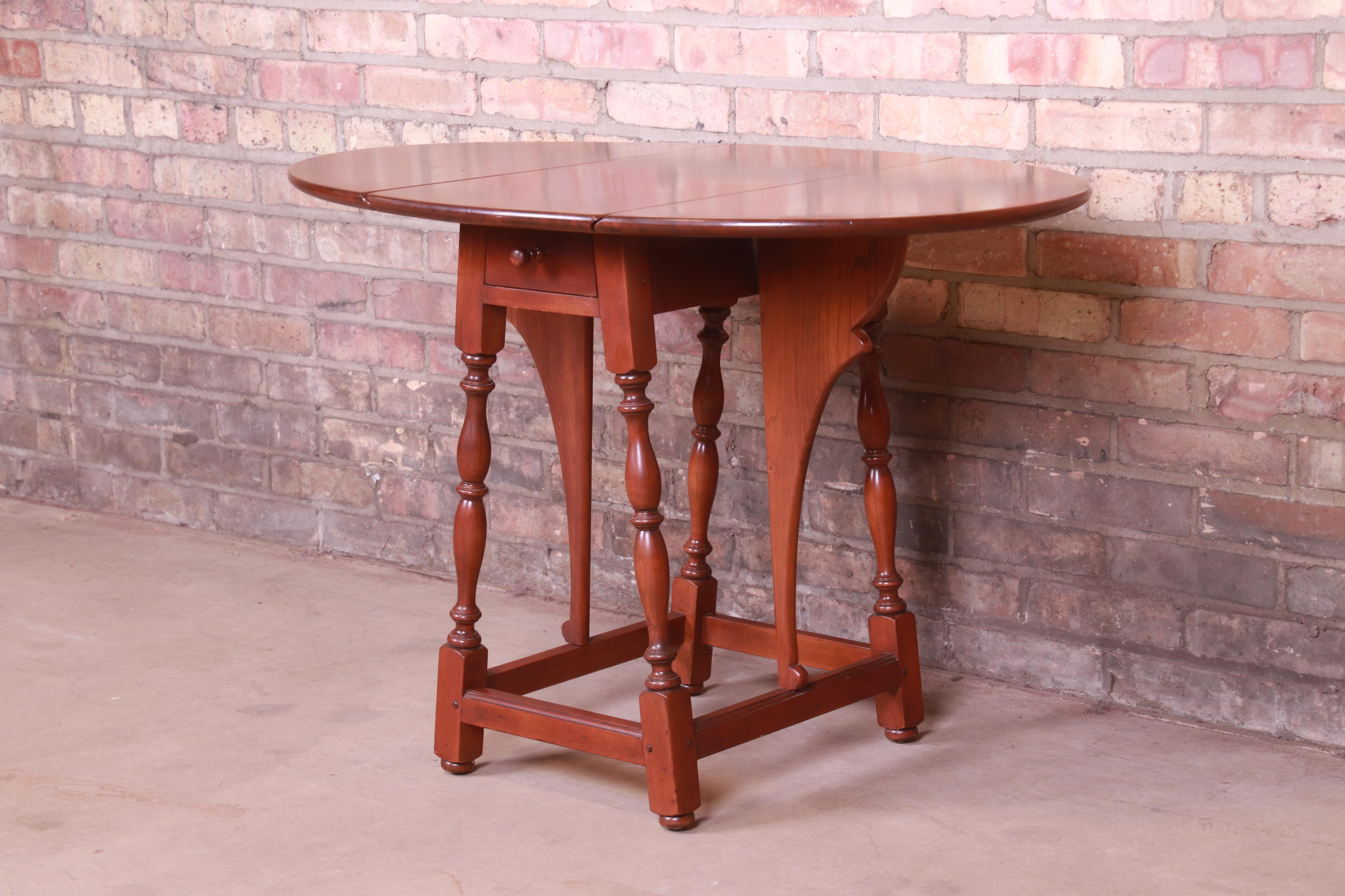 Stickley American Colonial Cherry Drop-Leaf Occasional Side Table 2