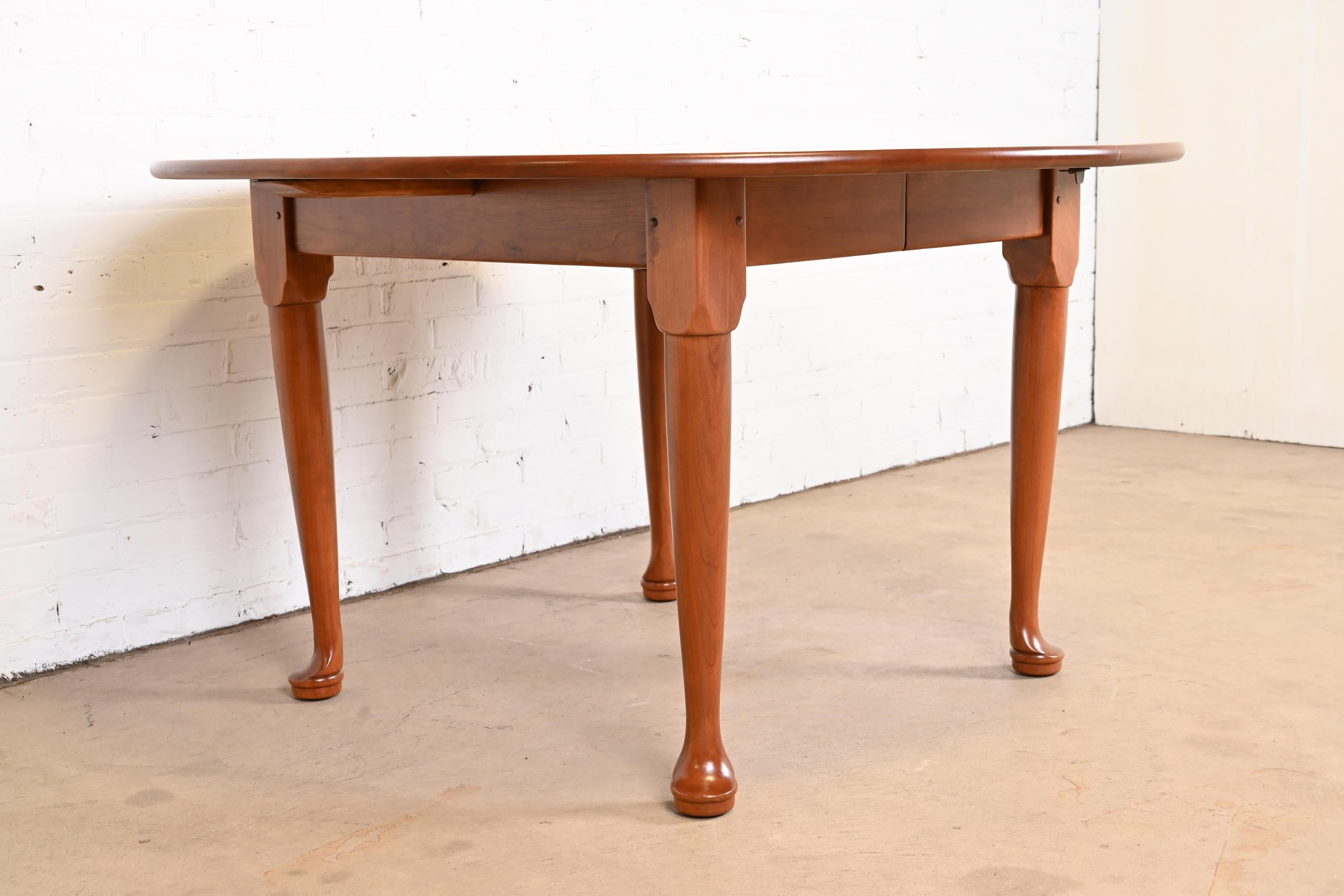 Stickley American Colonial Cherry Wood Extension Dining Table, Newly Refinished For Sale 7