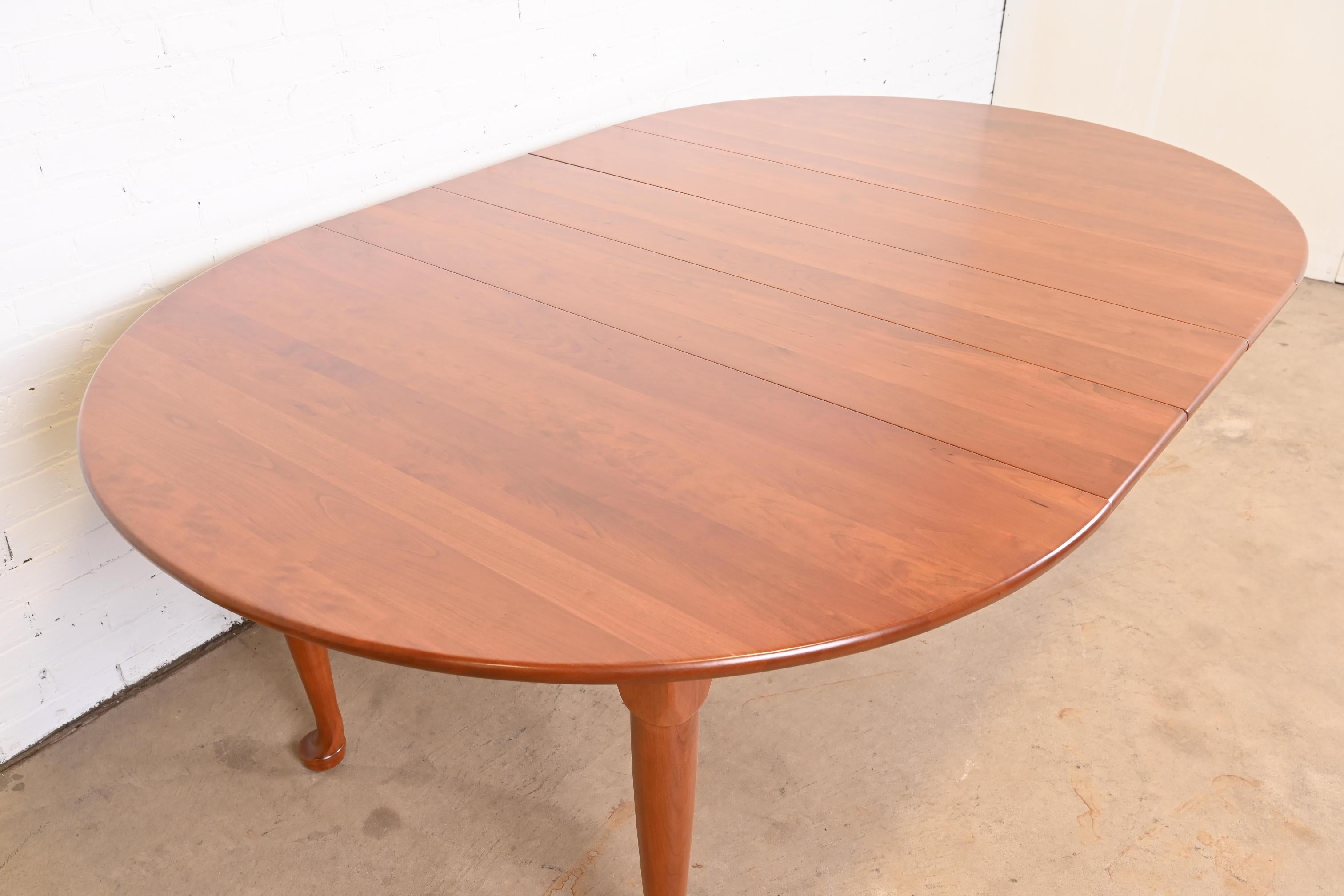 Mid-20th Century Stickley American Colonial Cherry Wood Extension Dining Table, Newly Refinished For Sale