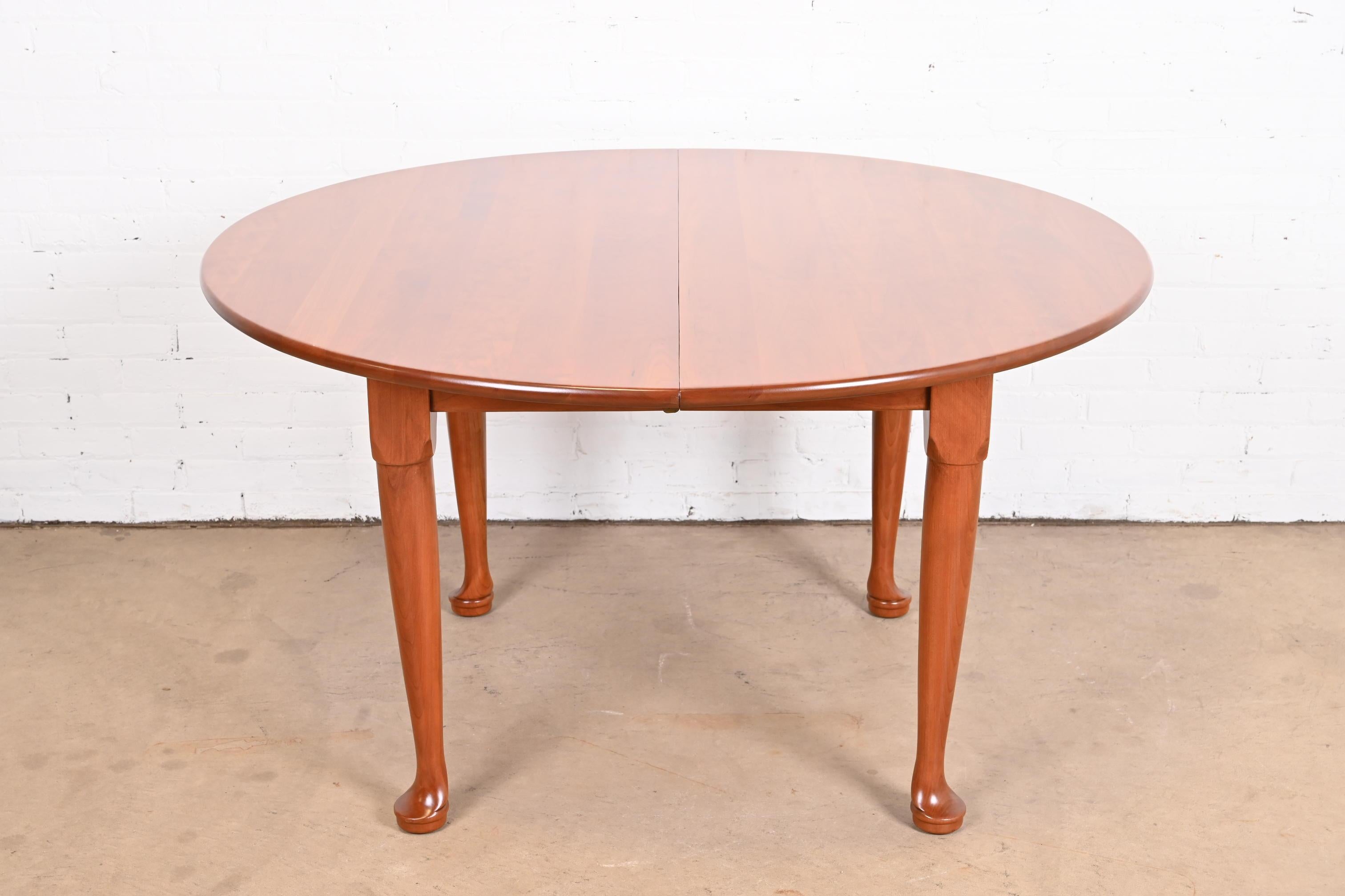 Stickley American Colonial Cherry Wood Extension Dining Table, Newly Refinished For Sale 2