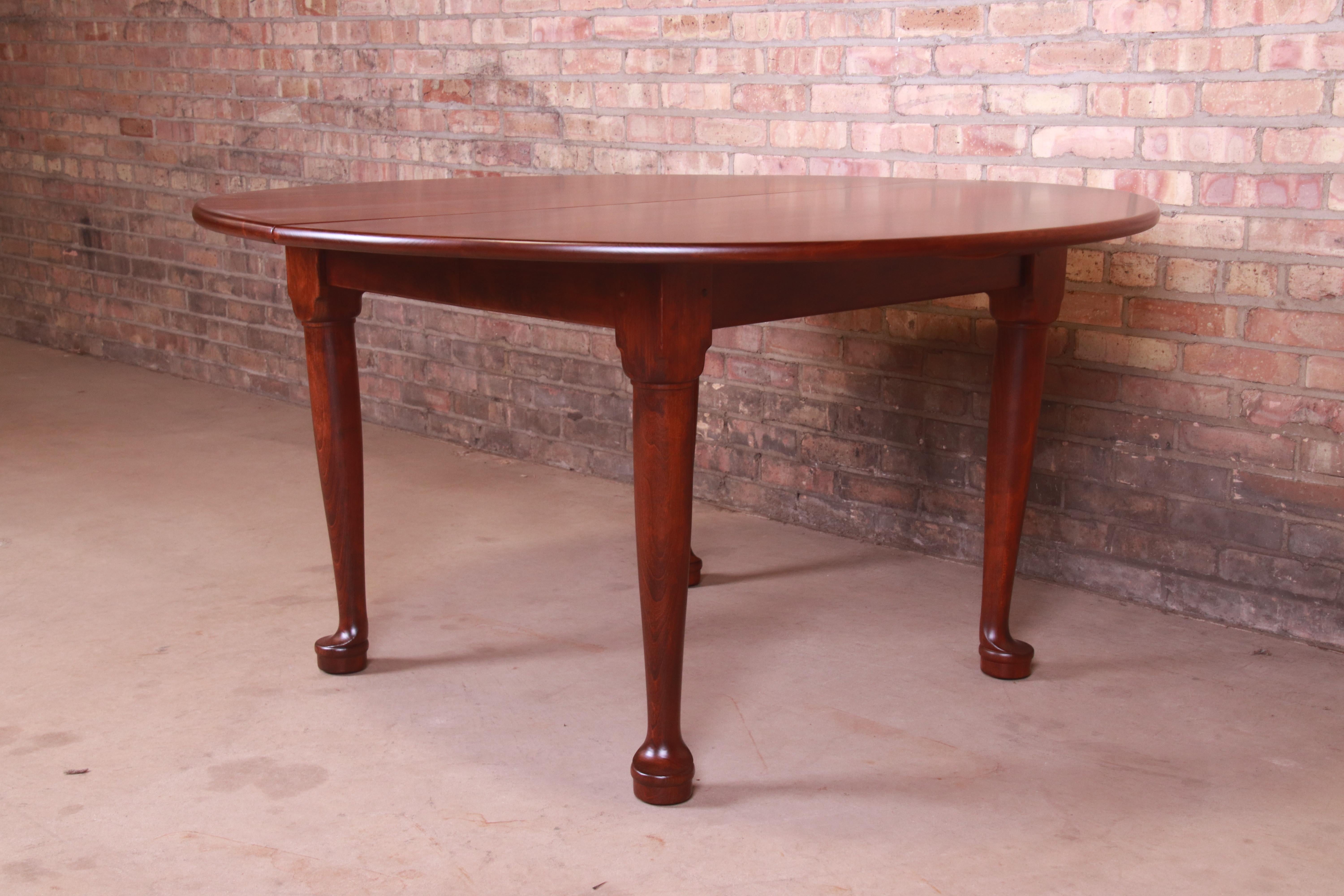 Stickley American Colonial Solid Cherry Wood Dining Table, Newly Refinished For Sale 4