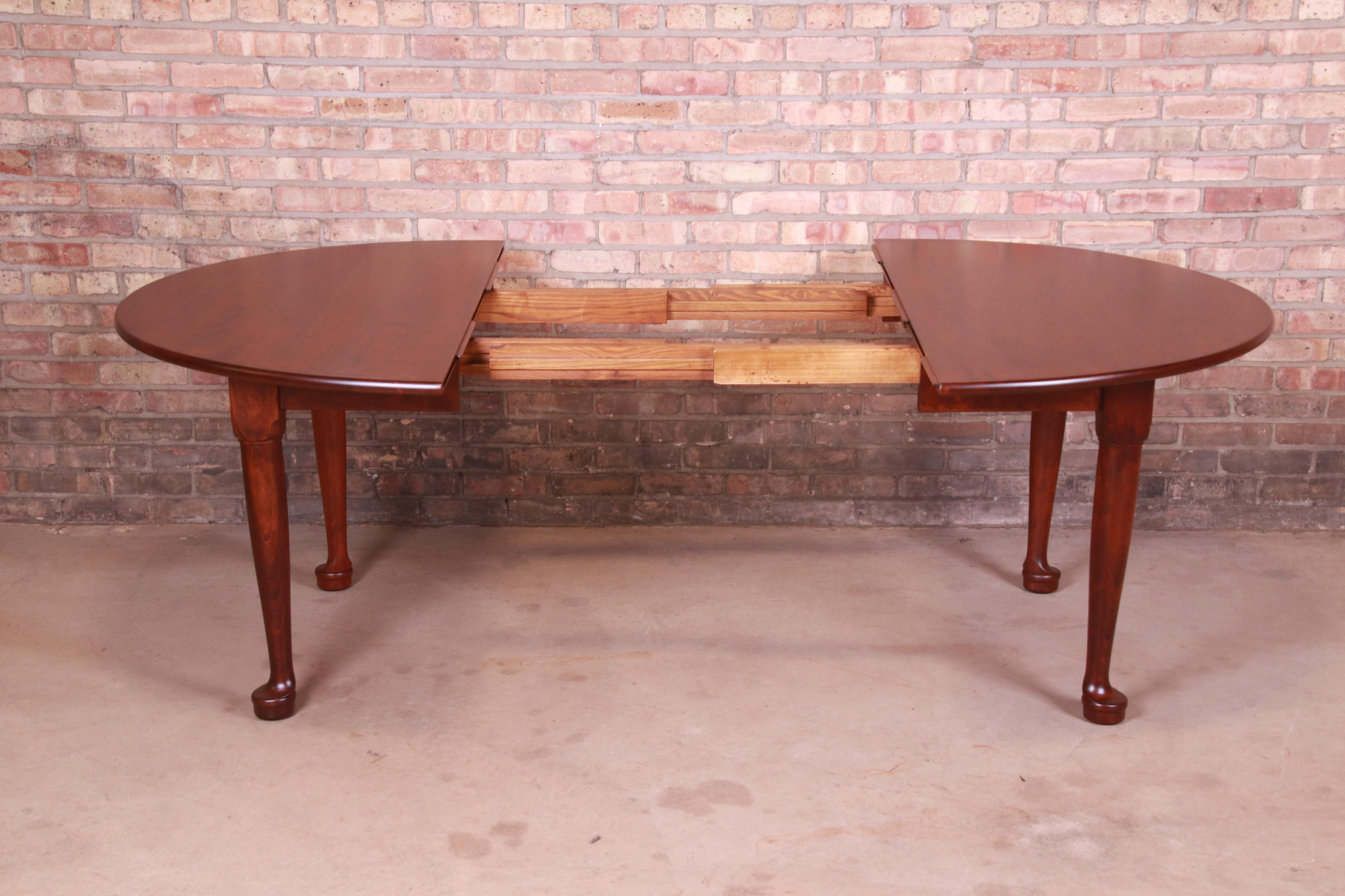 20th Century Stickley American Colonial Solid Cherry Wood Dining Table, Newly Refinished For Sale