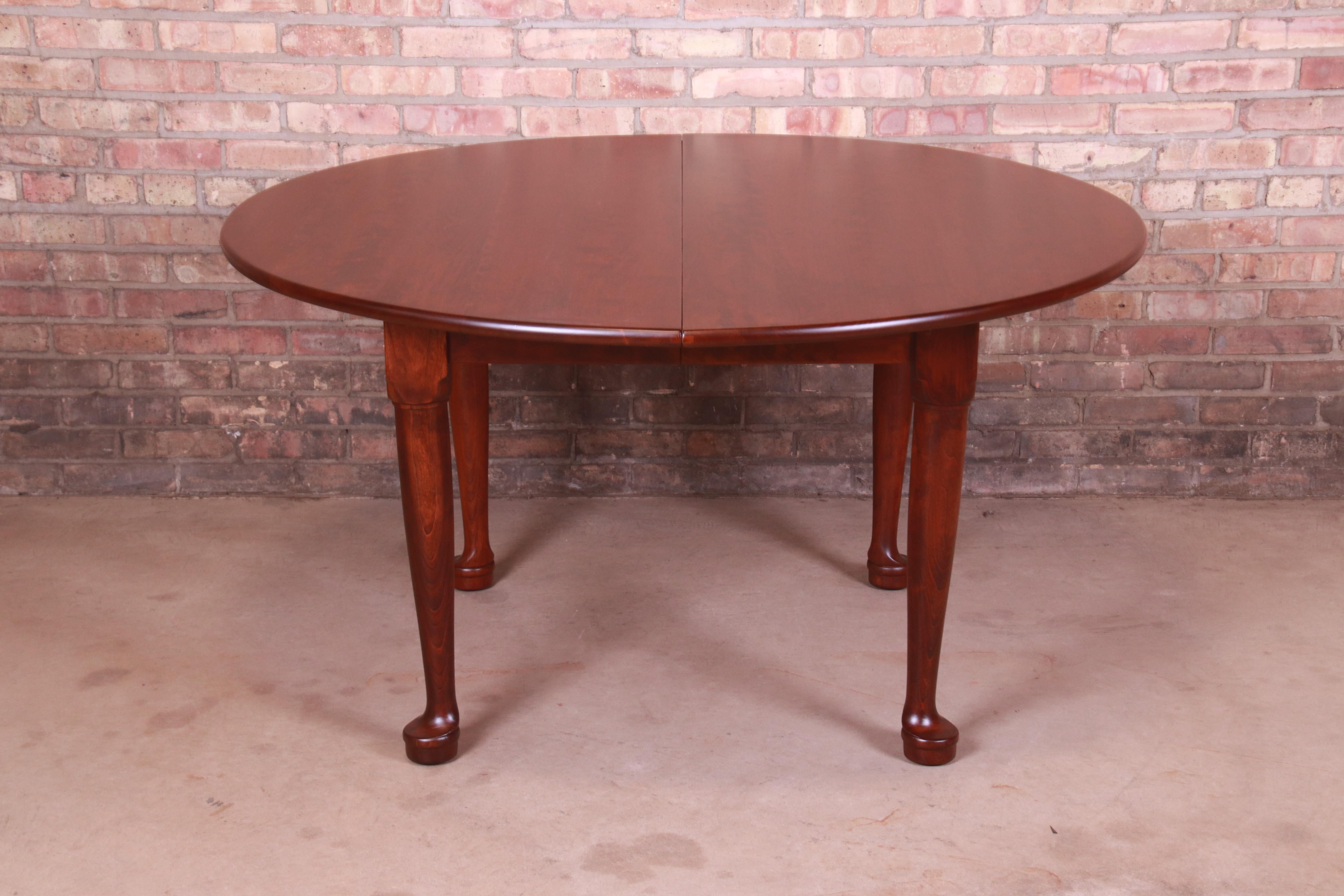 Stickley American Colonial Solid Cherry Wood Dining Table, Newly Refinished For Sale 1
