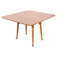 Used Stickley American Colonial Solid Cherry Wood Drop Leaf Dining Table, Refinished