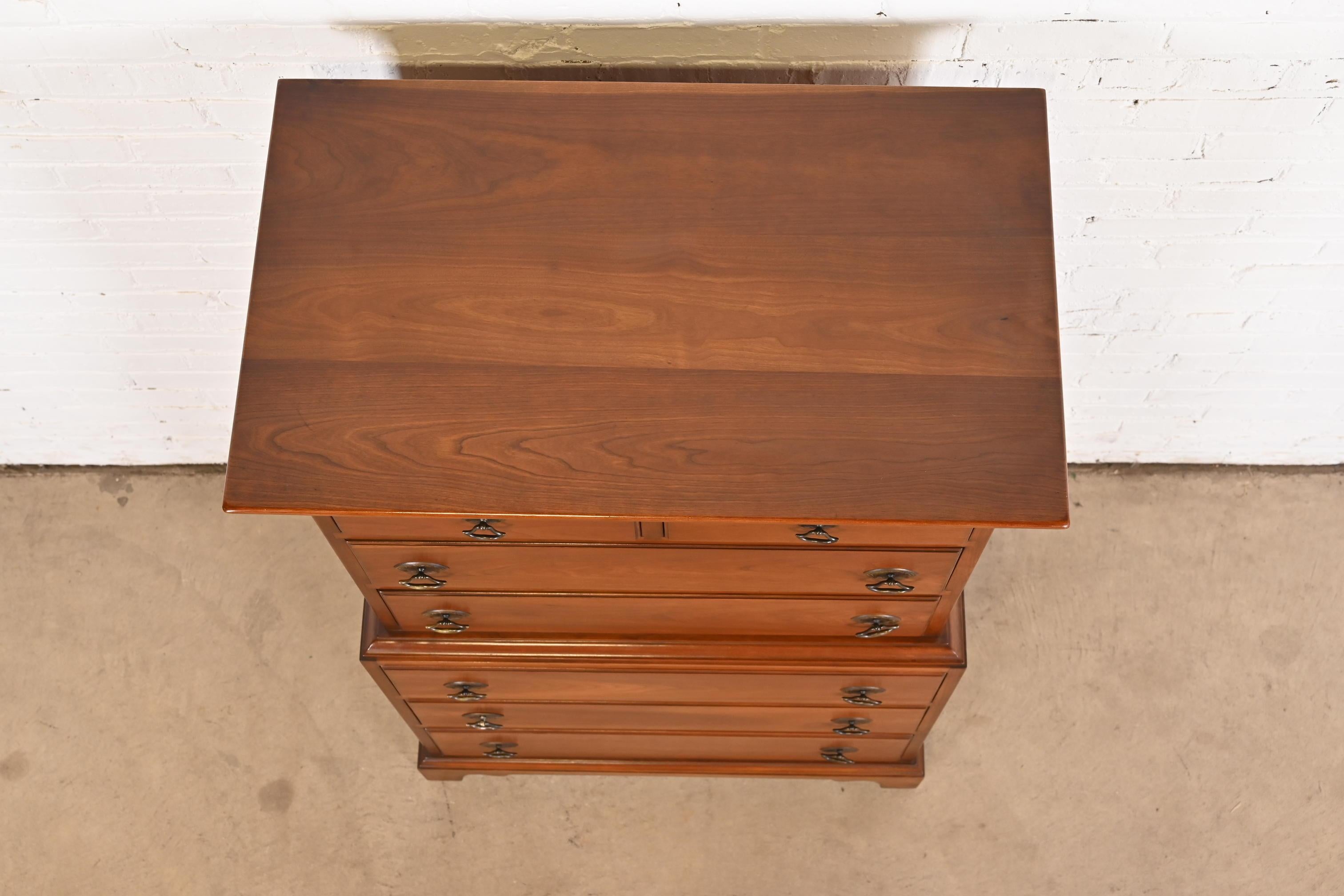 Stickley American Colonial Solid Cherry Wood Highboy Dresser, Circa 1950s 5