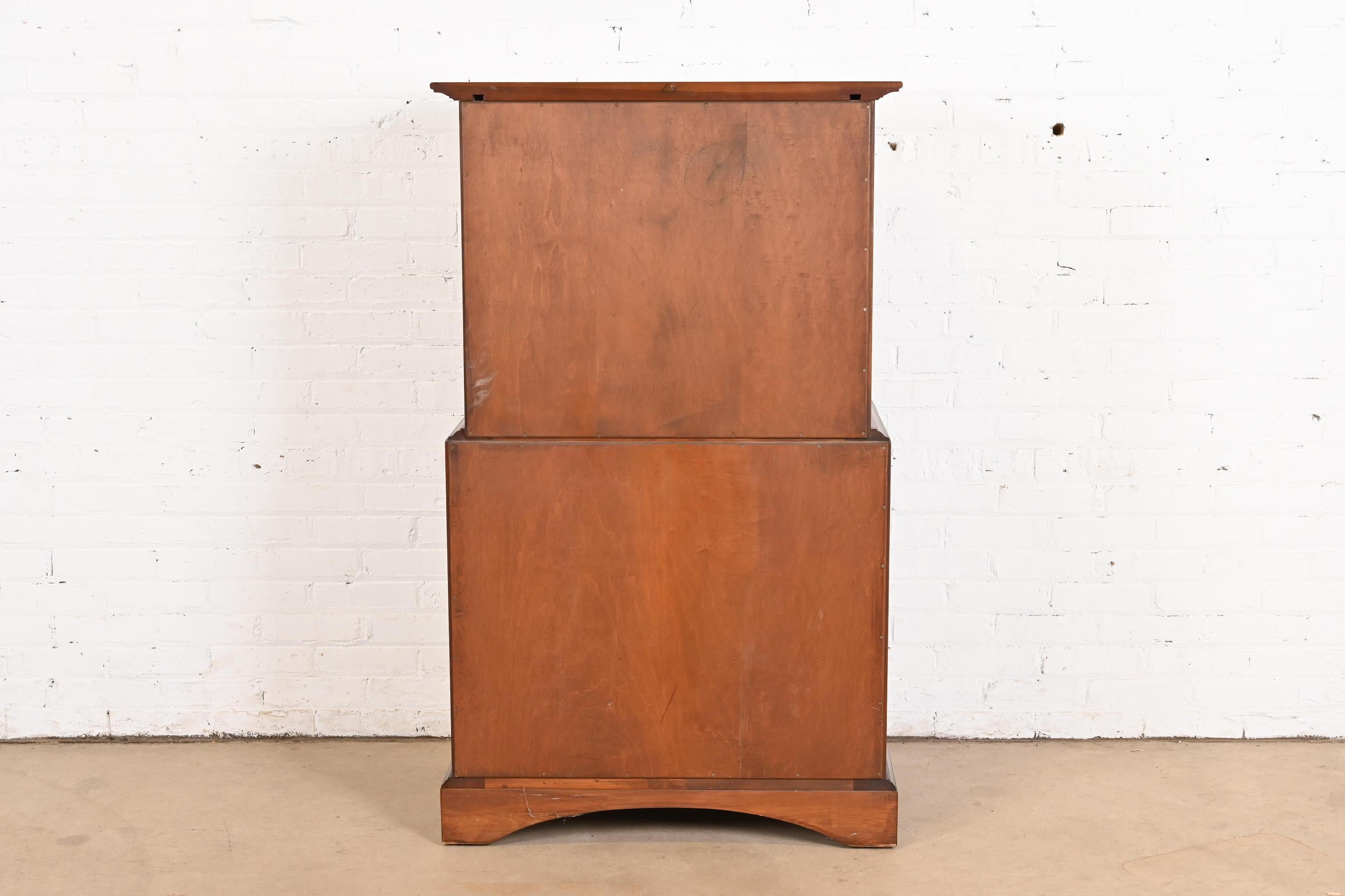 Stickley American Colonial Solid Cherry Wood Highboy Dresser, Circa 1950s 7
