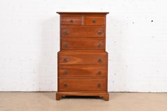 Stickley American Colonial Solid Cherry Wood Highboy Dresser, Circa 1950s