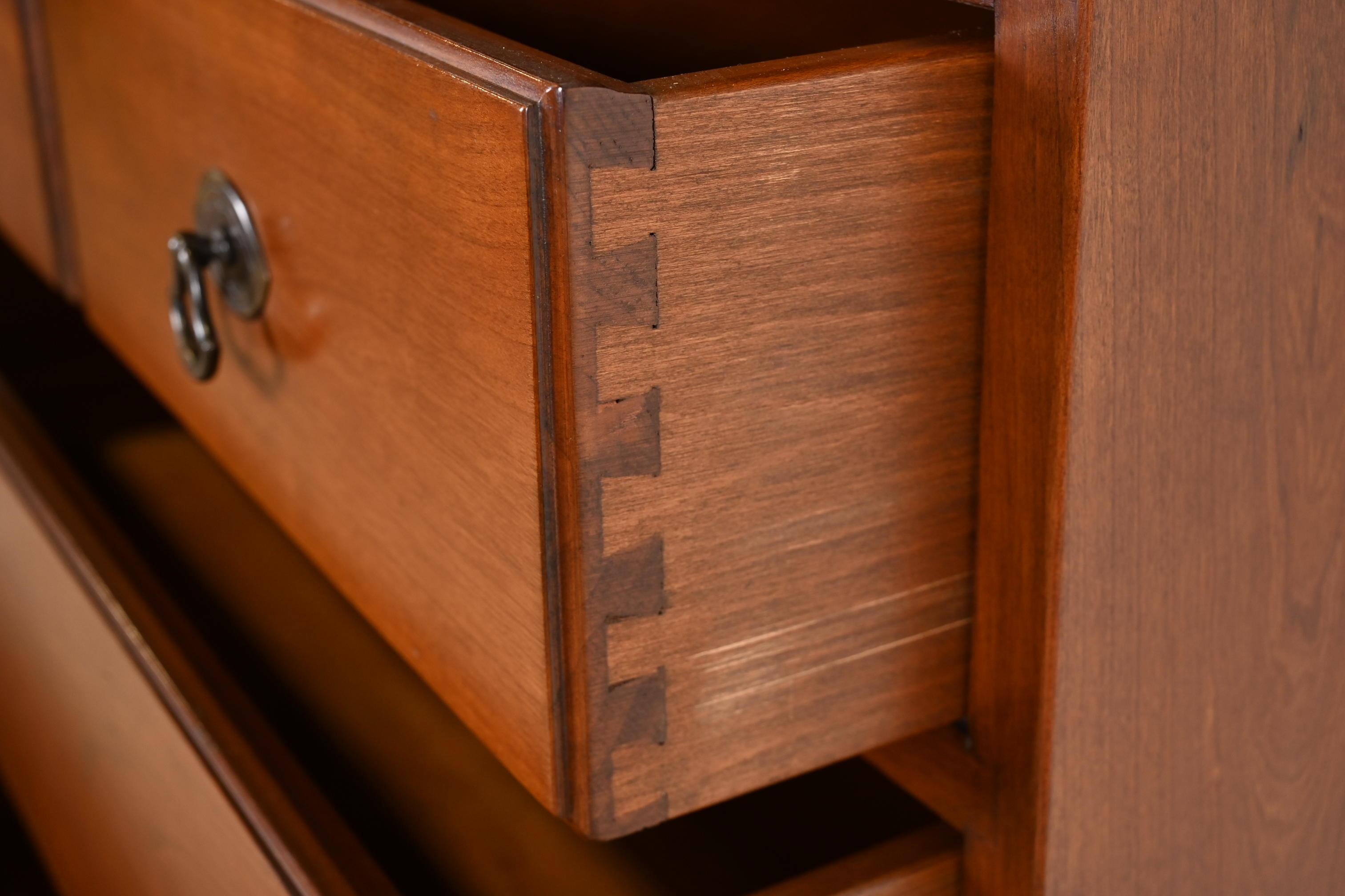 Stickley American Colonial Solid Cherry Wood Highboy Dresser, Circa 1950s 3