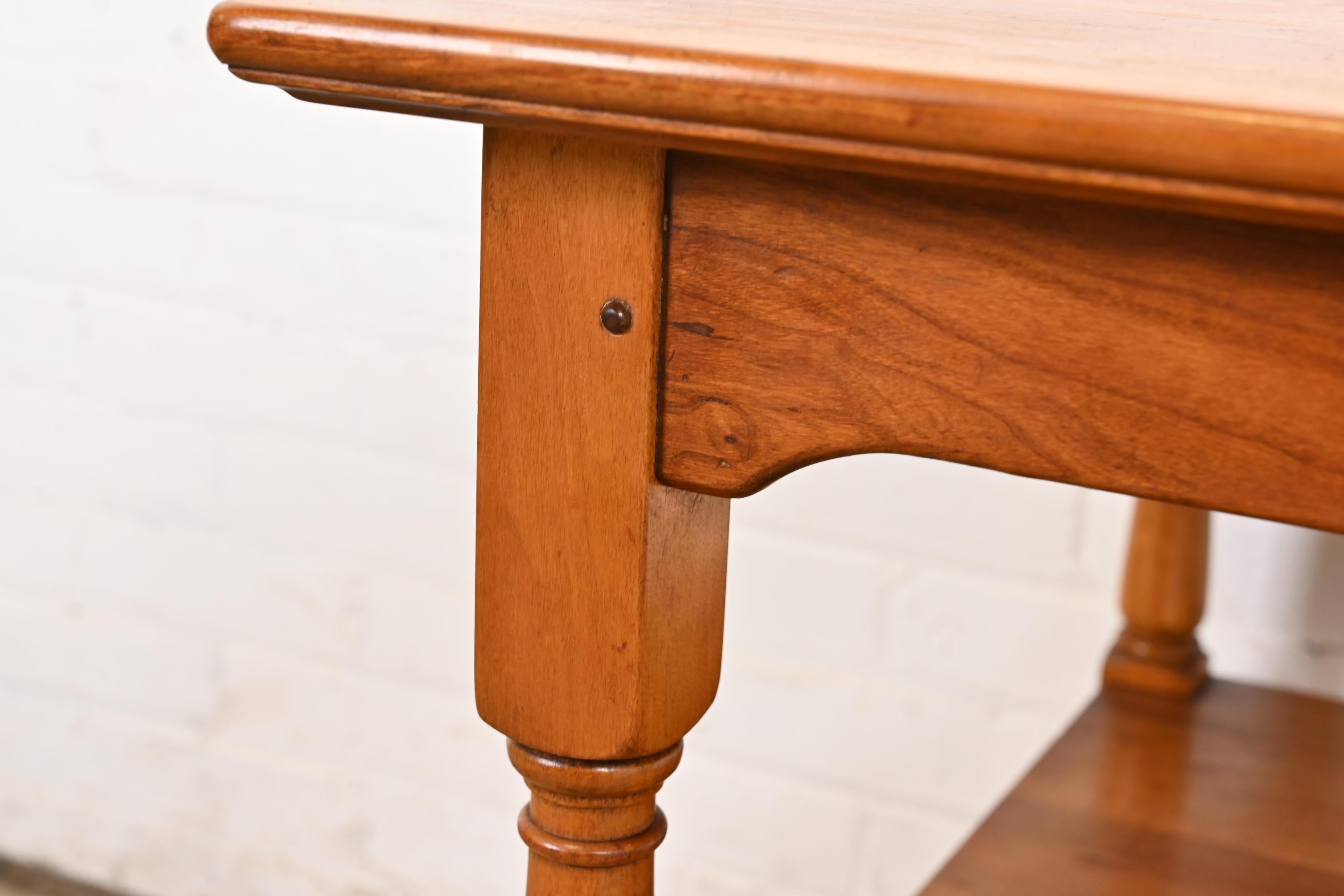 Stickley American Colonial Solid Cherry Wood Three-Tier Tea Table or Side Table 3