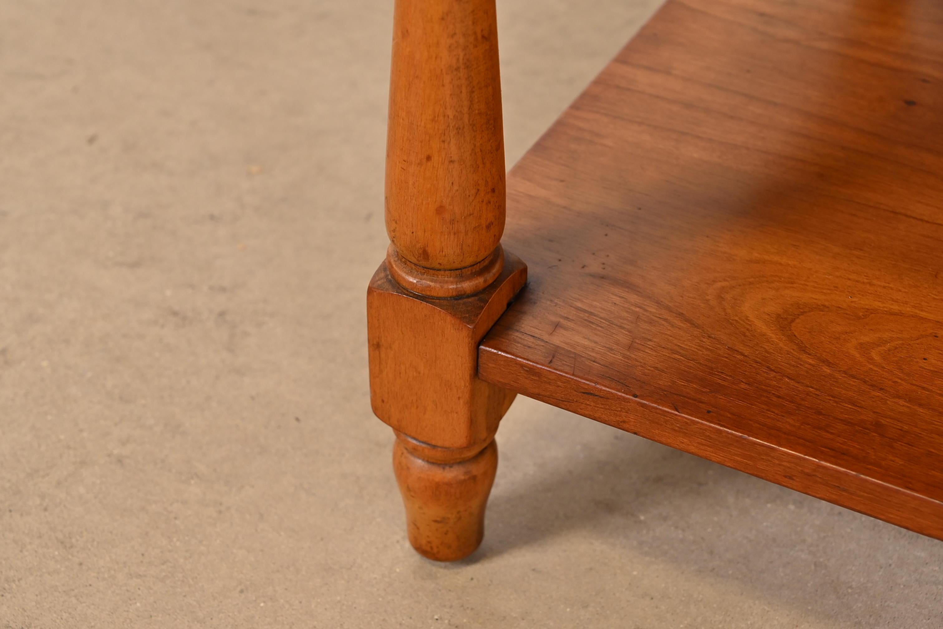 Stickley American Colonial Solid Cherry Wood Three-Tier Tea Table or Side Table 5