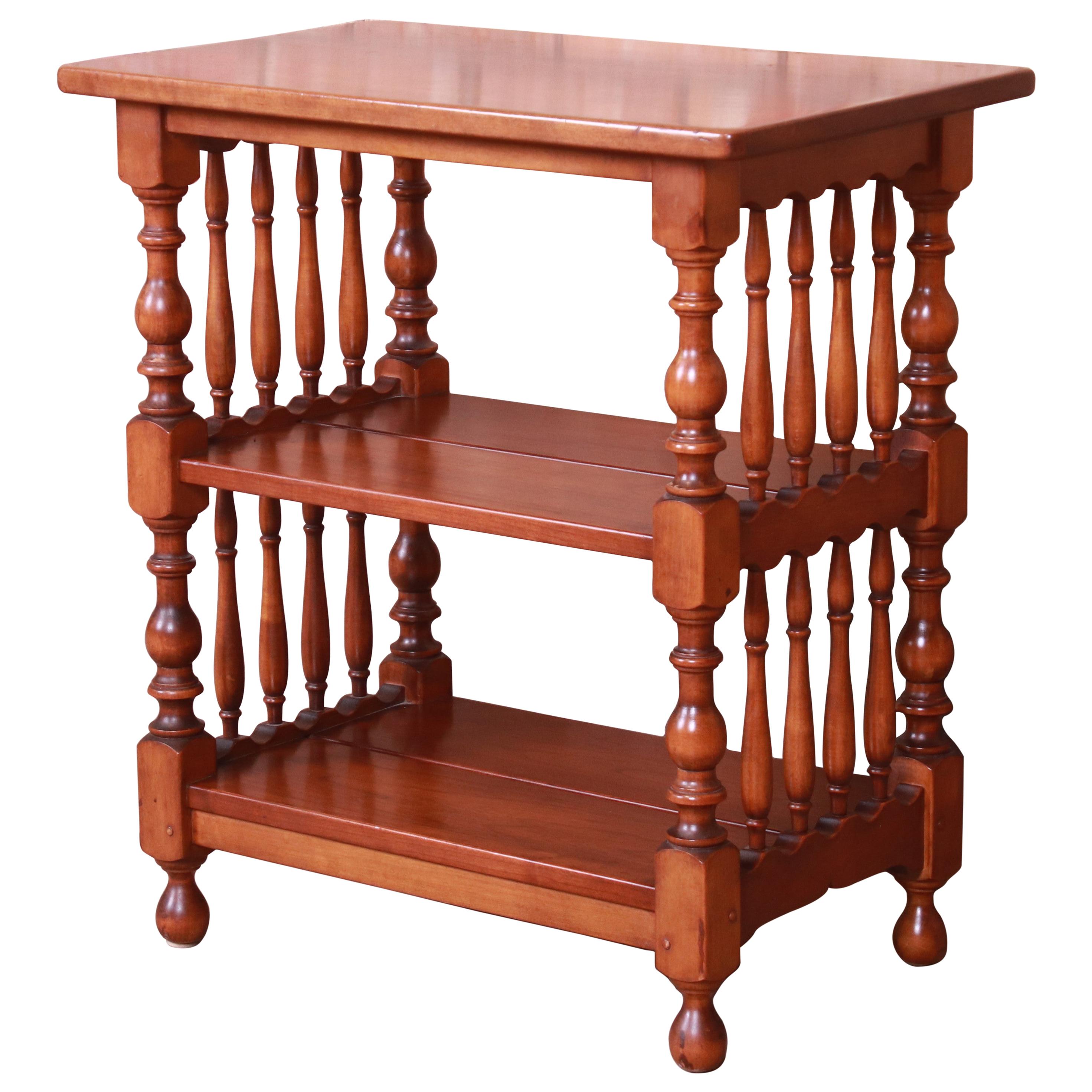 Stickley American Colonial Solid Maple Three-Tier Occasional Side Table