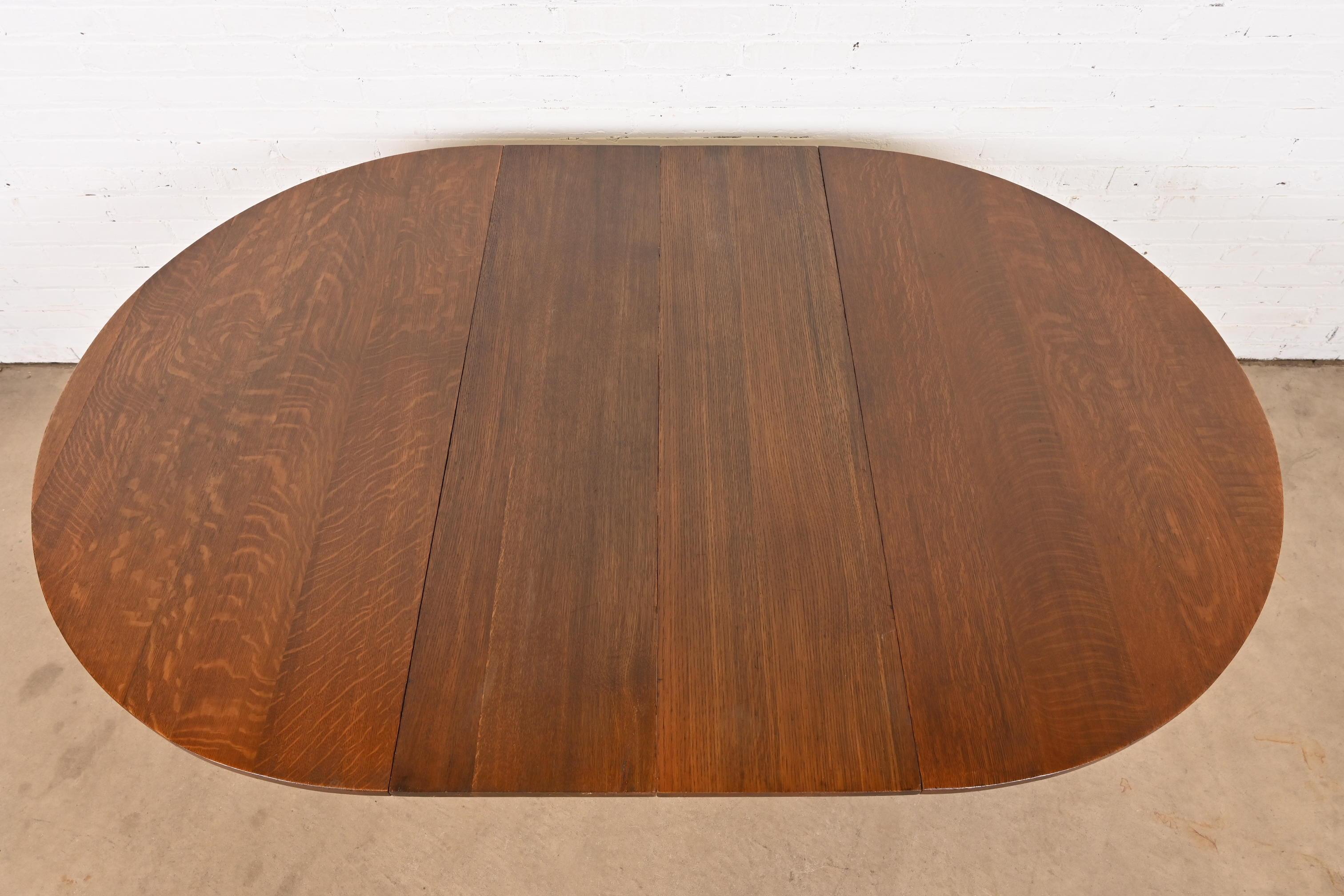 Table de salle à manger à rallonge Stickley Antique Mission Oak Arts & Craft, Circa 1900 en vente 3