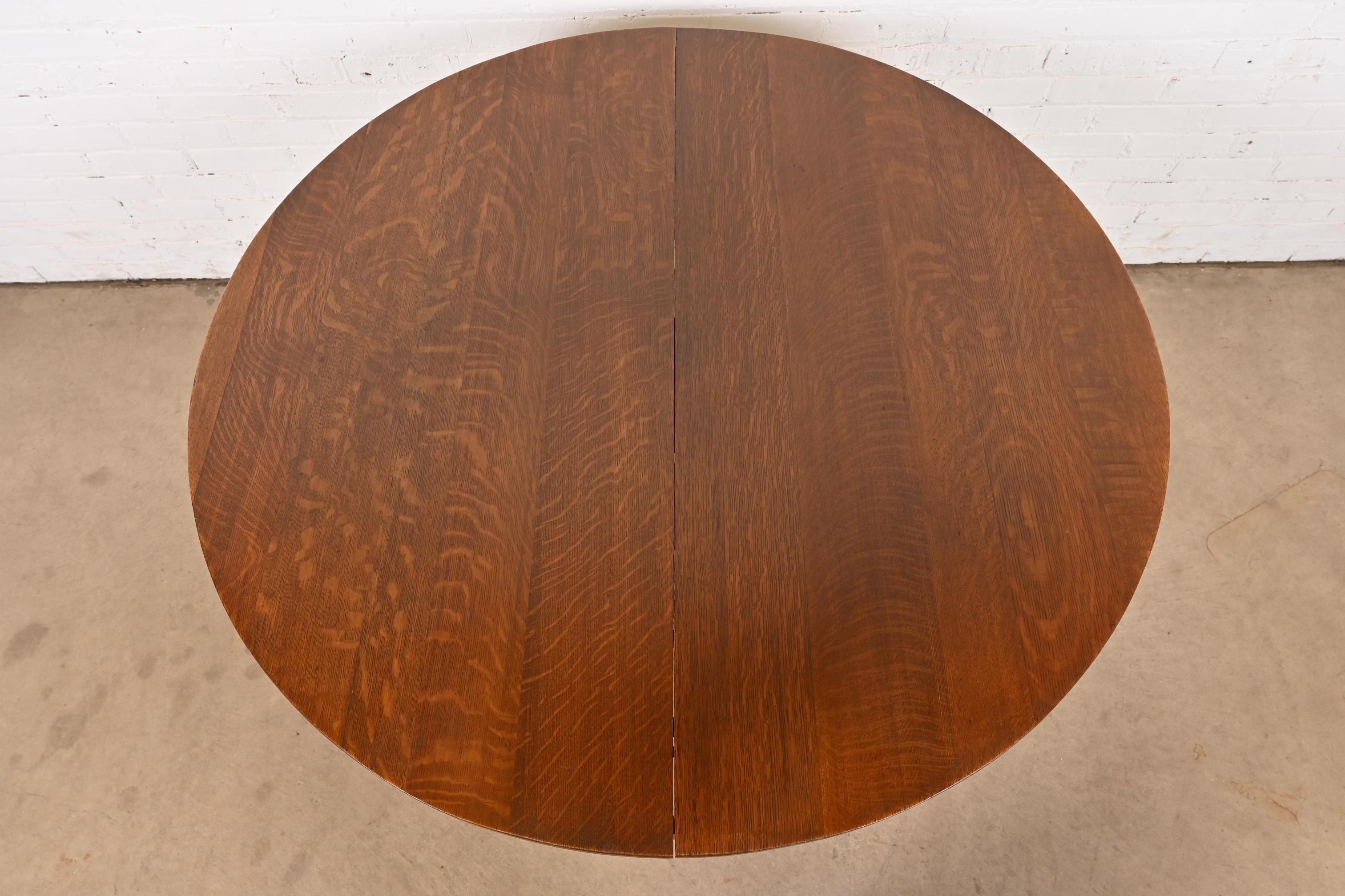 20ième siècle Table de salle à manger à rallonge Stickley Antique Mission Oak Arts & Craft, Circa 1900 en vente