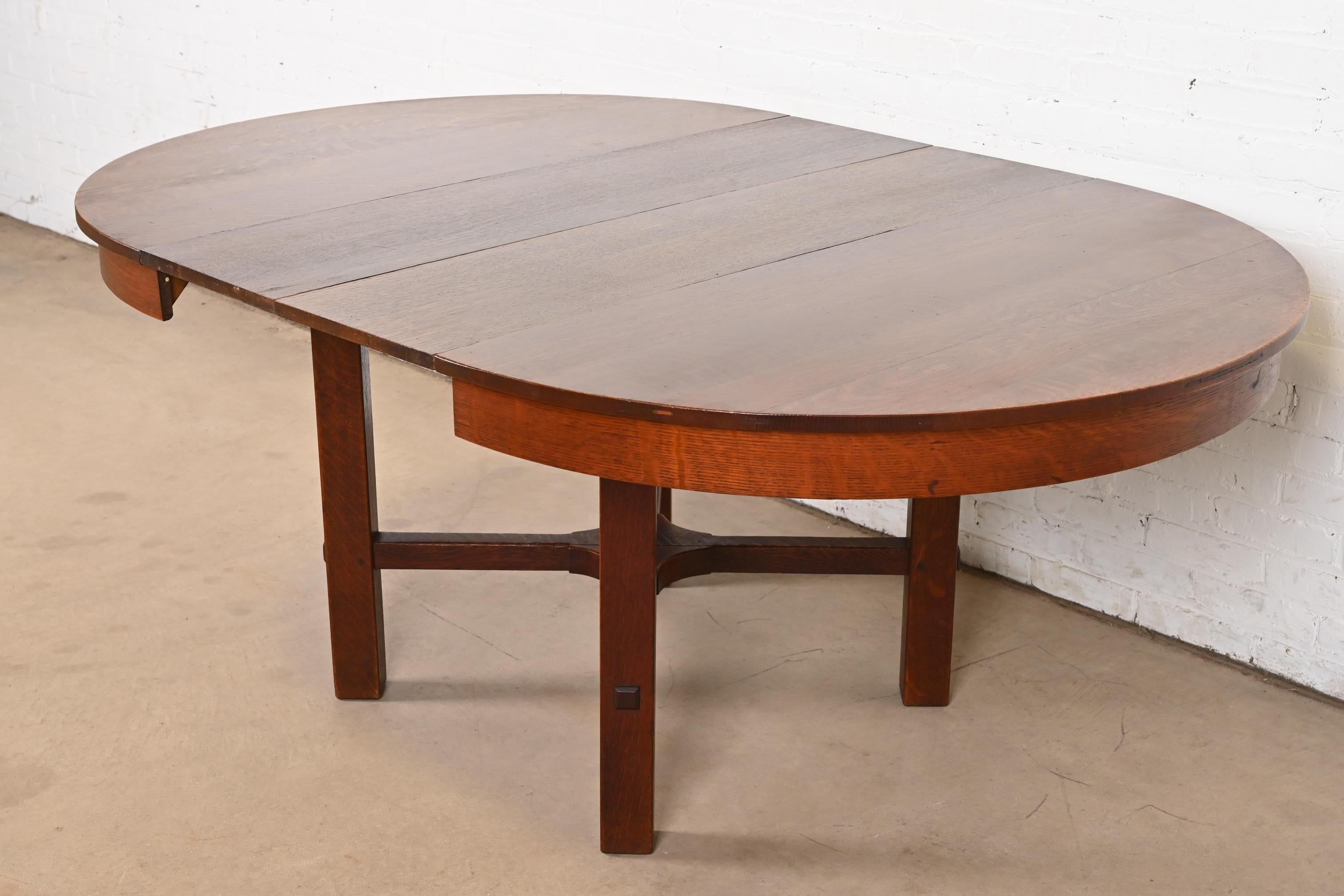 Table de salle à manger à rallonge Stickley Antique Mission Oak Arts & Craft, Circa 1900 en vente 2