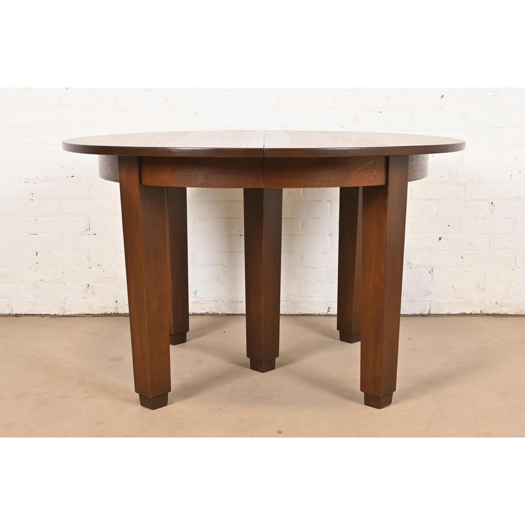 Table de salle à manger à rallonge Stickley Antique Mission Oak Arts & Craft, Circa 1910 en vente 6