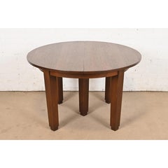 Stickley Antique Mission Oak Arts & Crafts Extension Dining Table, Circa 1910