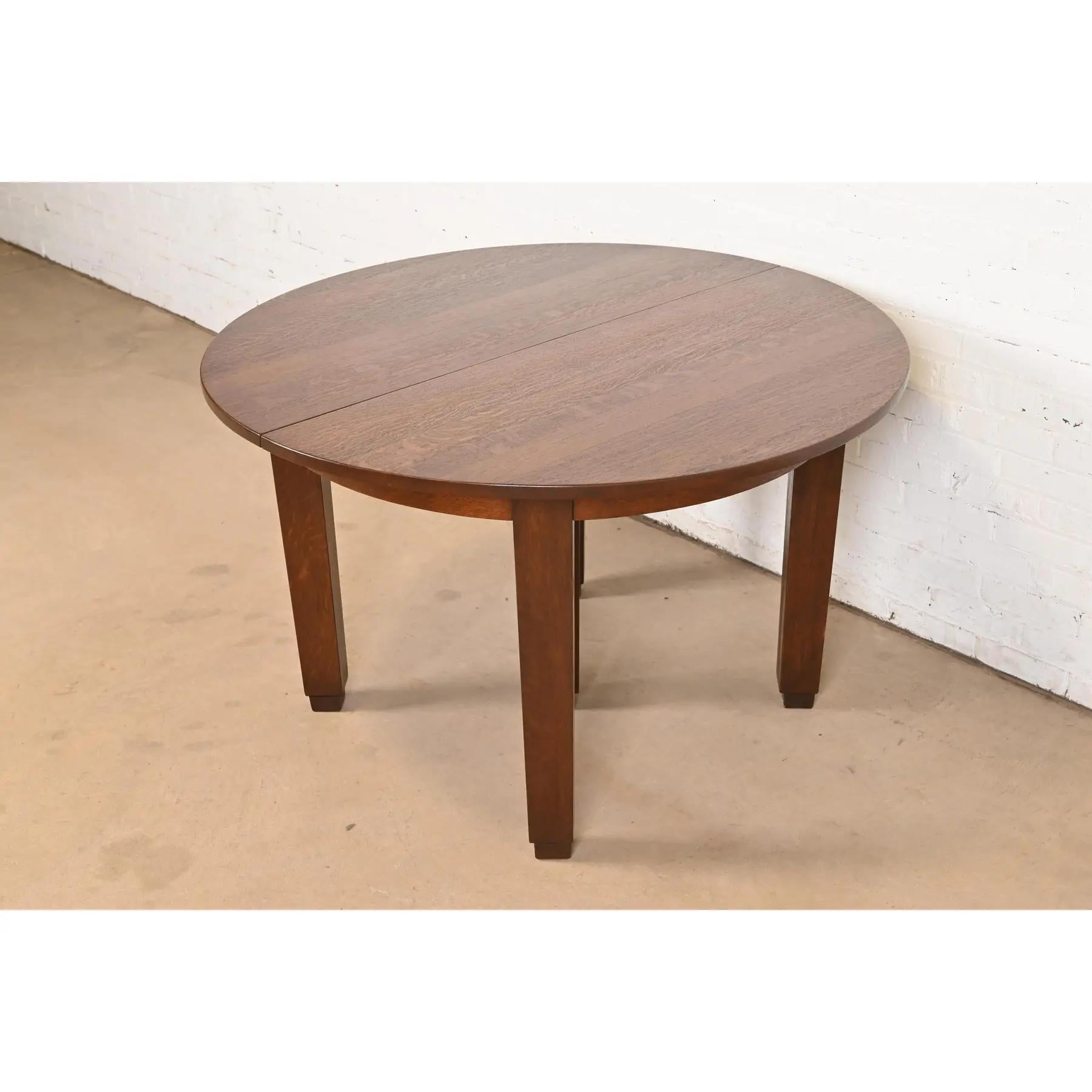 Table de salle à manger à rallonge Stickley Antique Mission Oak Arts & Craft, Circa 1910 Bon état - En vente à South Bend, IN