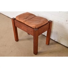 Stickley Antique Mission Oak Arts & Crafts gepolsterte Fußbank oder Ottomane
