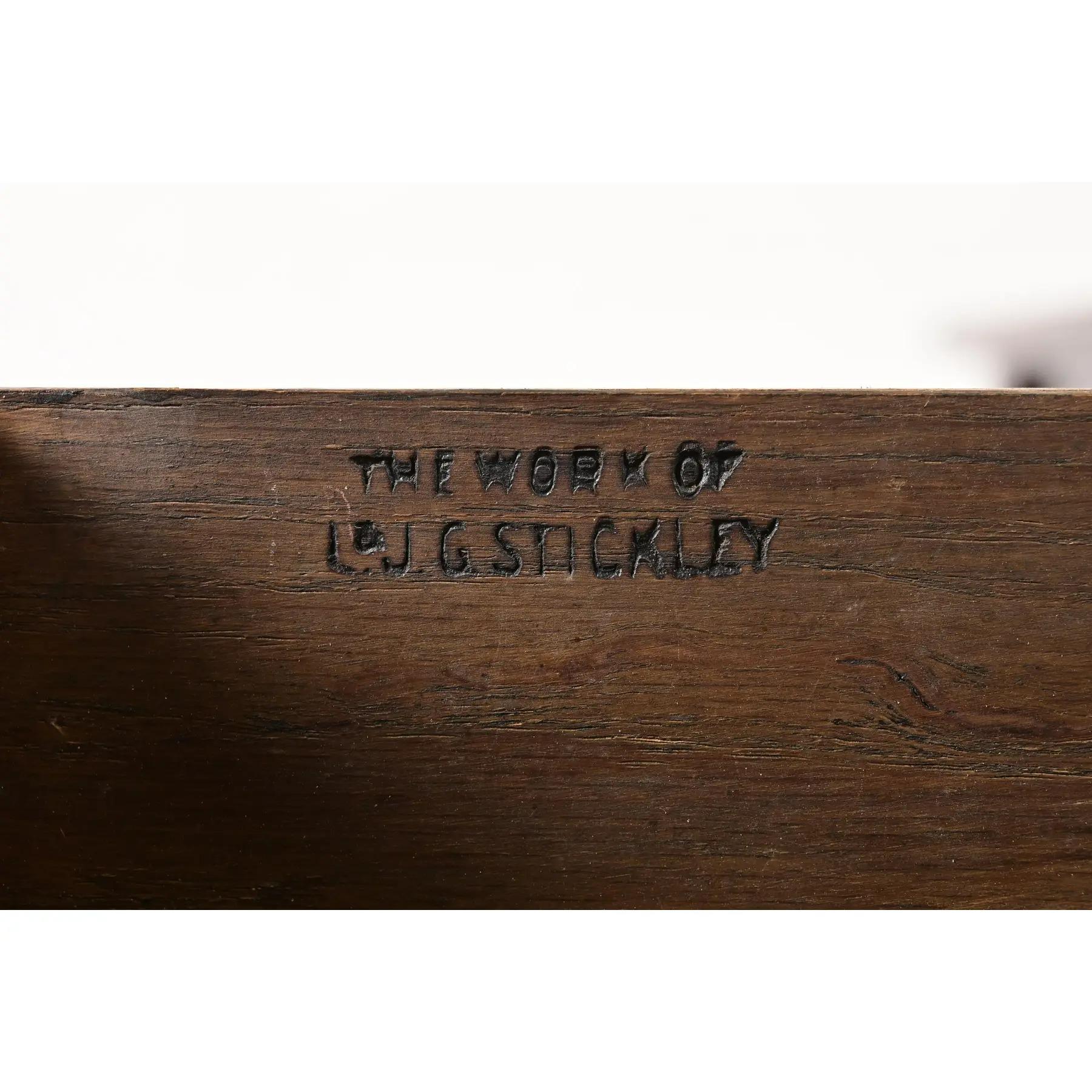Stickley Antique Mission Oak Arts & Crafts Writing Desk, Newly Refinished im Angebot 2