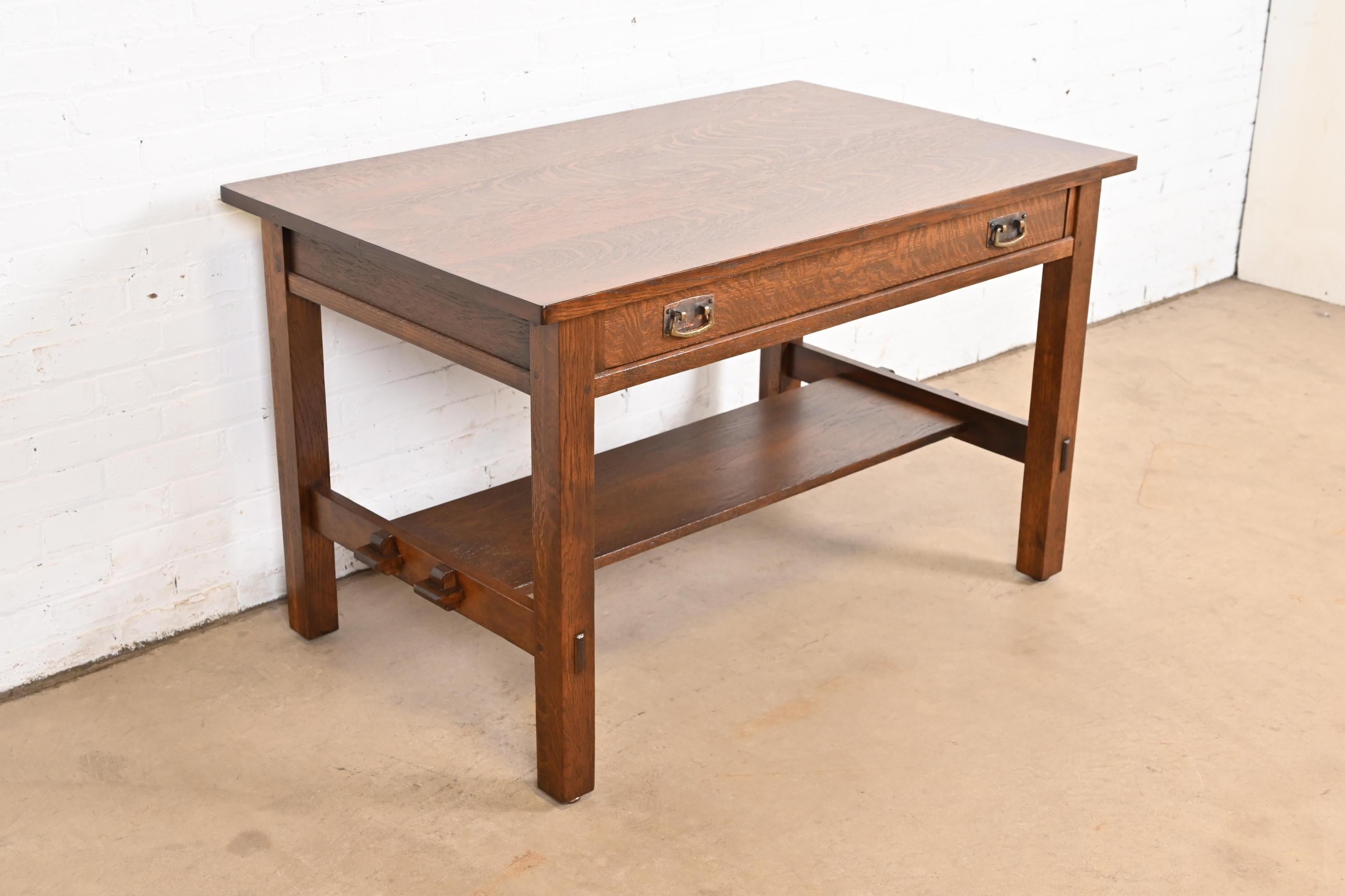 Escritorio o Mesa de Biblioteca Stickley Antique Mission Oak Arts & Crafts Artes y manualidades en venta
