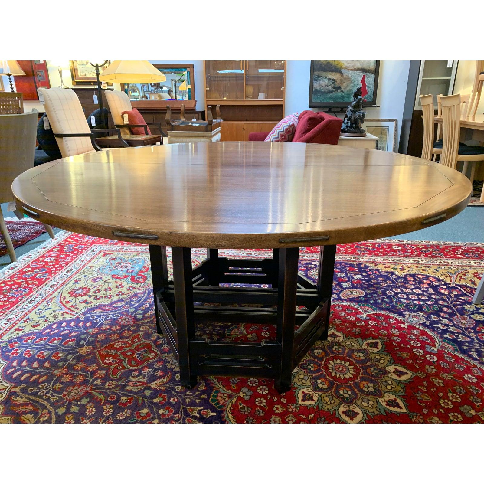 Wood Stickley Antiquities Thorsen Cherry Split Pedestal Dining Table For Sale