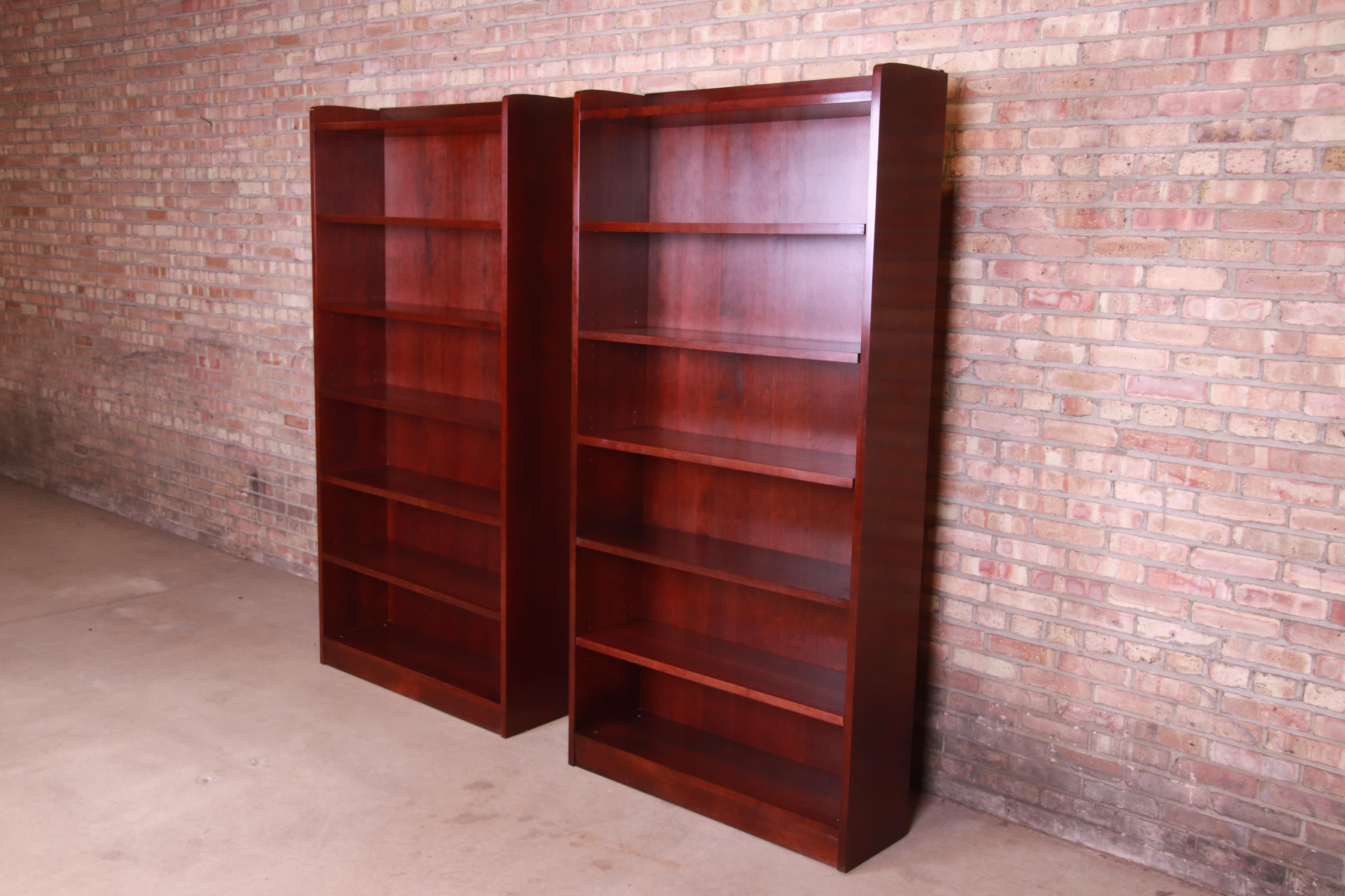 Arts and Crafts Stickley Arts & Crafts Cherrywood Tall Bookcases, Pair