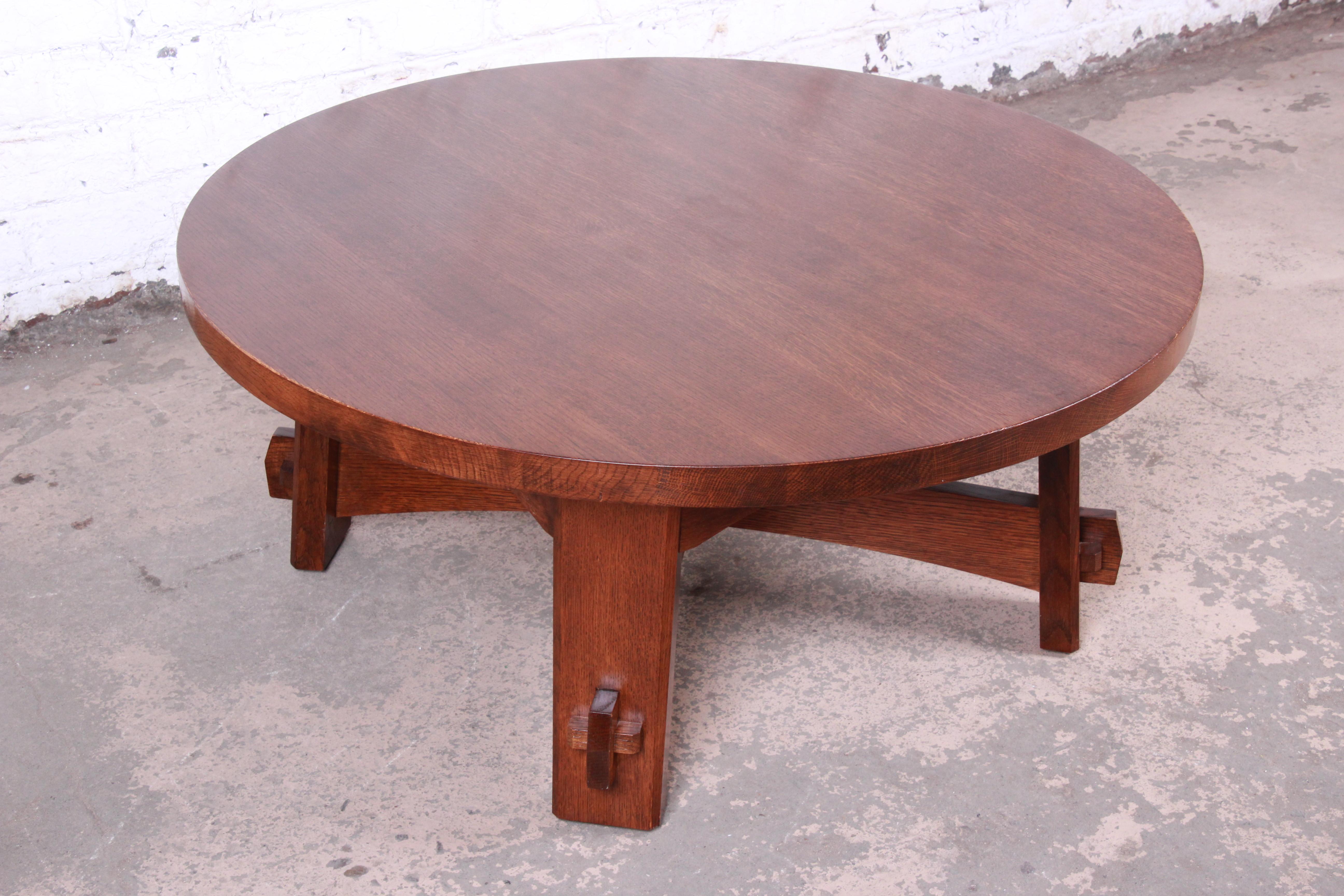 Stickley Arts & Crafts Solid Oak Coffee Table 2