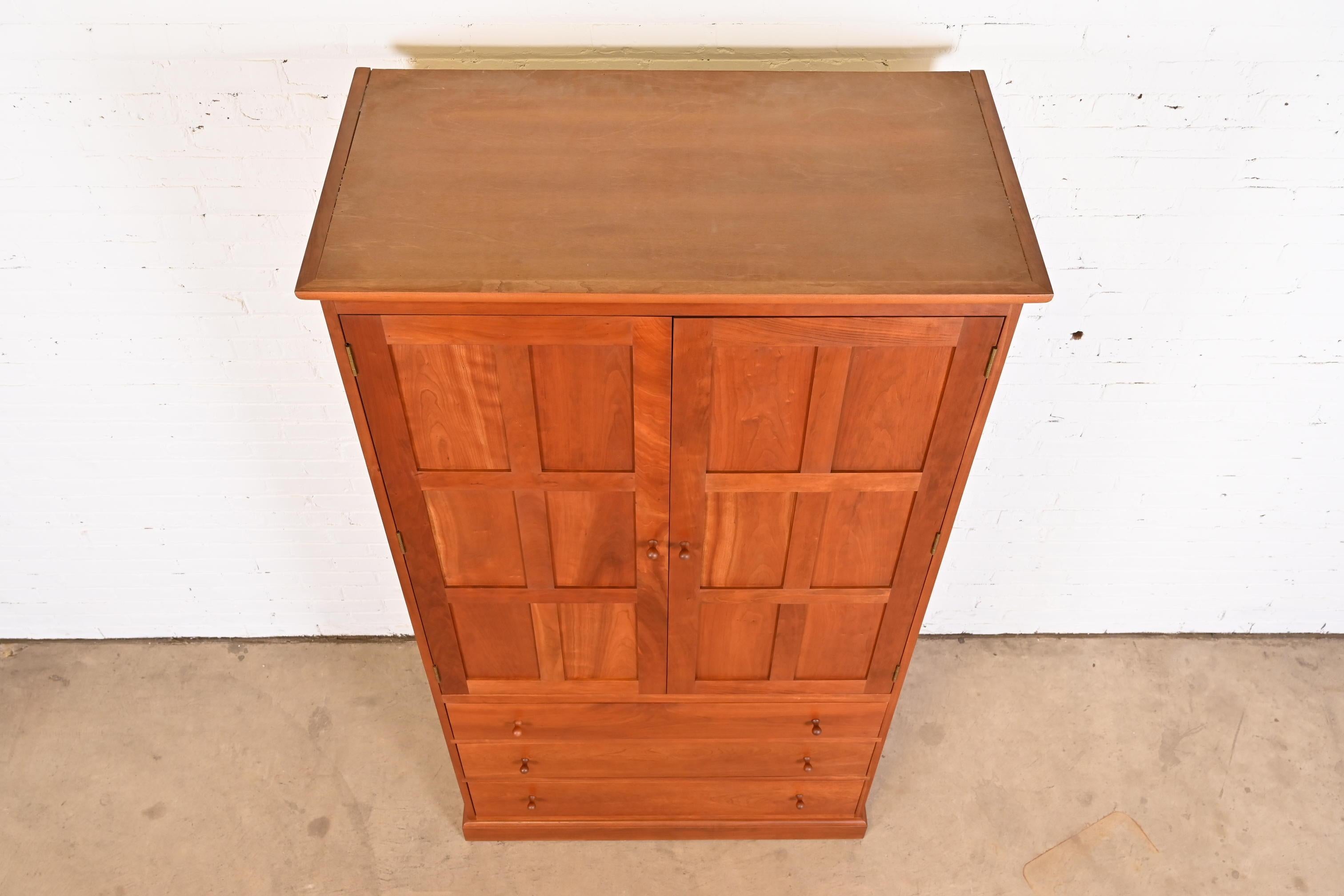 Stickley Arts & Crafts Cherry Wood Armoire Dresser 10