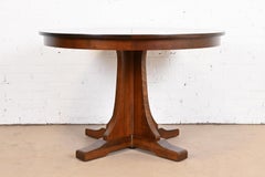 Stickley Arts & Crafts Cherry Wood Extension Pedestal Dining Table, Refinished