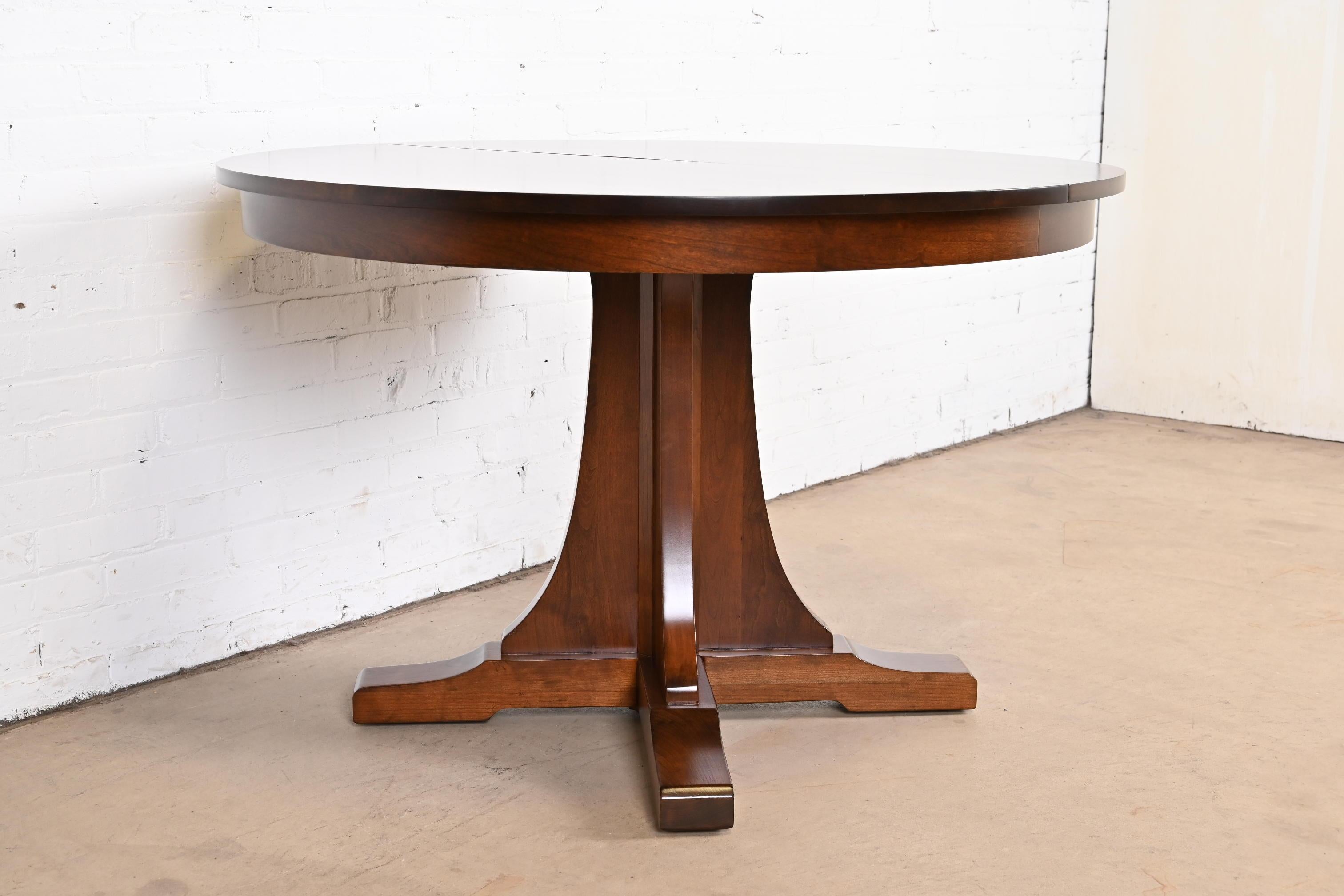 Stickley Arts & Crafts Cherry Wood Extension Pedestal Dining Table, Refinished 1