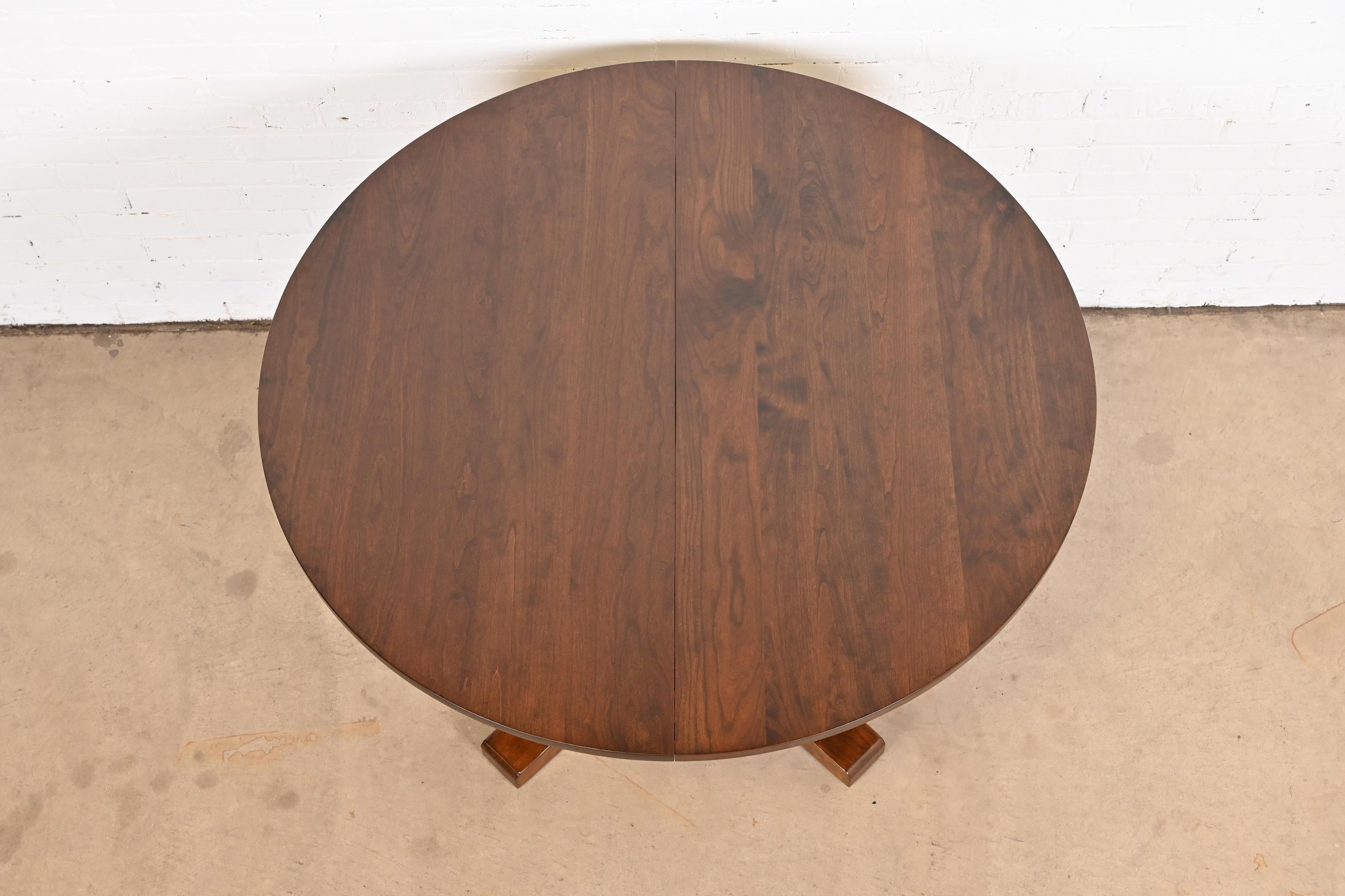 Stickley Arts & Crafts Cherry Wood Extension Pedestal Dining Table, Refinished 2
