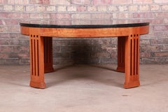 Stickley Arts & Crafts Cherrywood Granite Top Coffee Table
