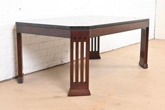 Stickley Arts & Crafts Cherry Wood Granite Top Coffee Table