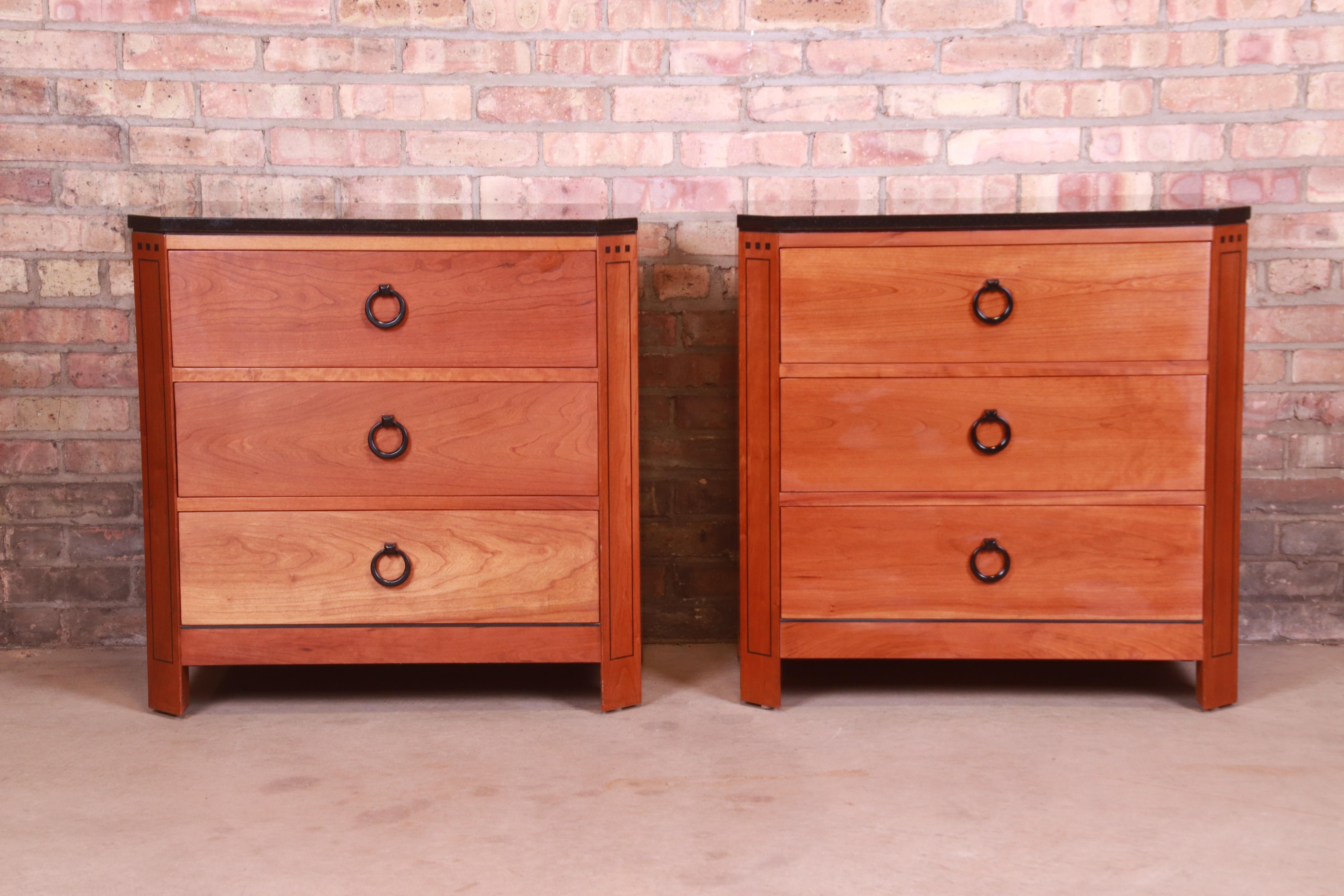 cherry nightstand pair