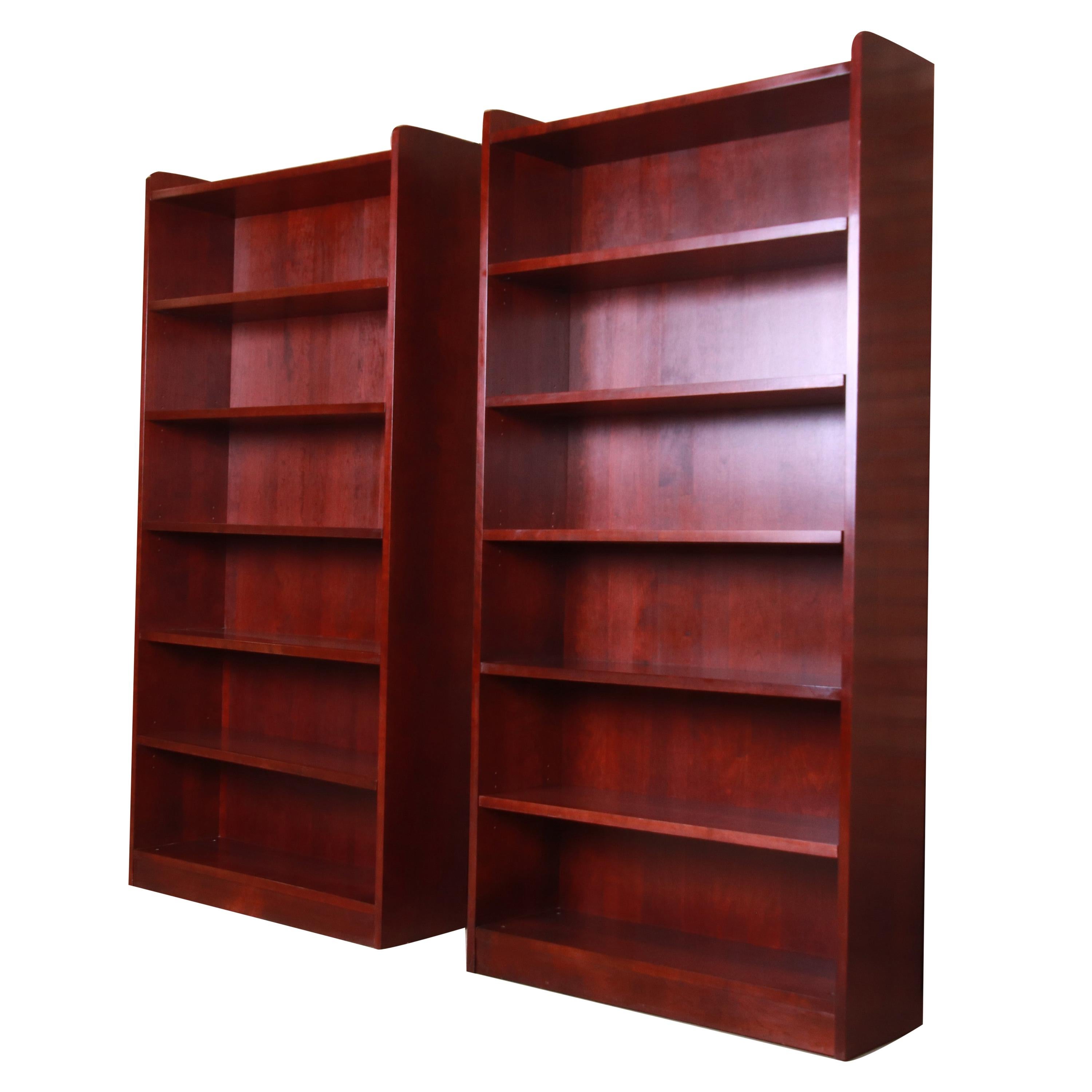 Stickley Arts & Crafts Cherrywood Tall Bookcases, Pair