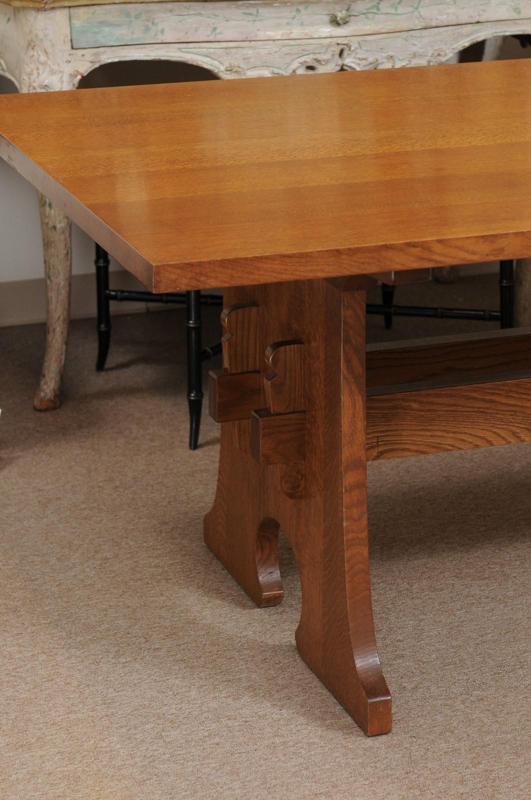 Arts and Crafts Stickley Arts & Crafts Extending Oak Dining Table