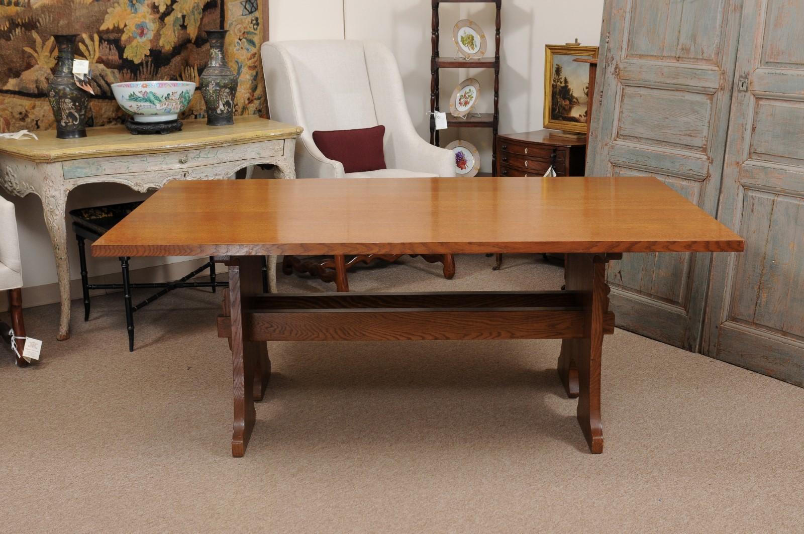 Stickley Arts & Crafts Extending Oak Dining Table In Good Condition In Atlanta, GA