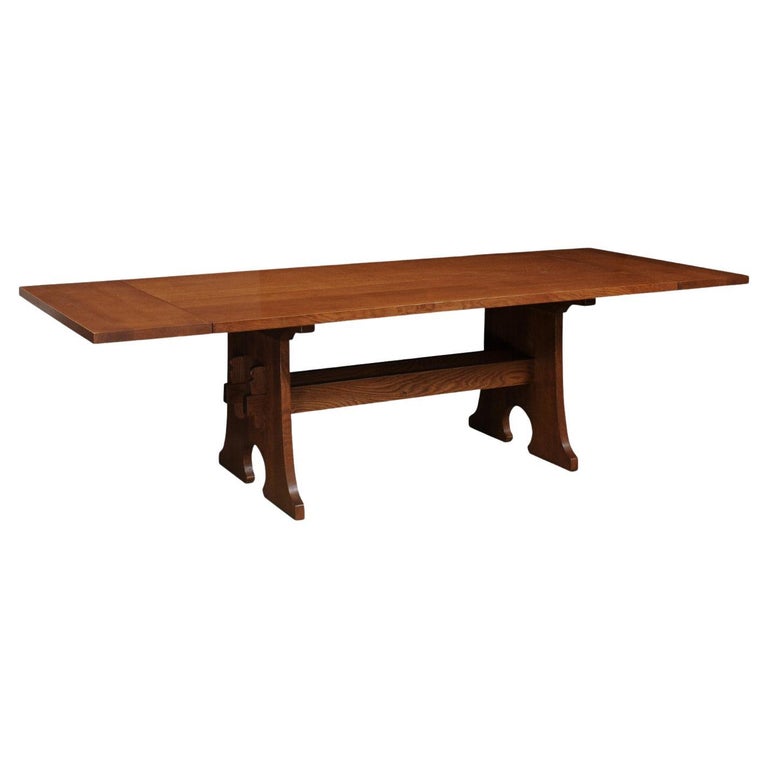 Stickley Arts and Crafts Extending Oak Dining Table at 1stDibs