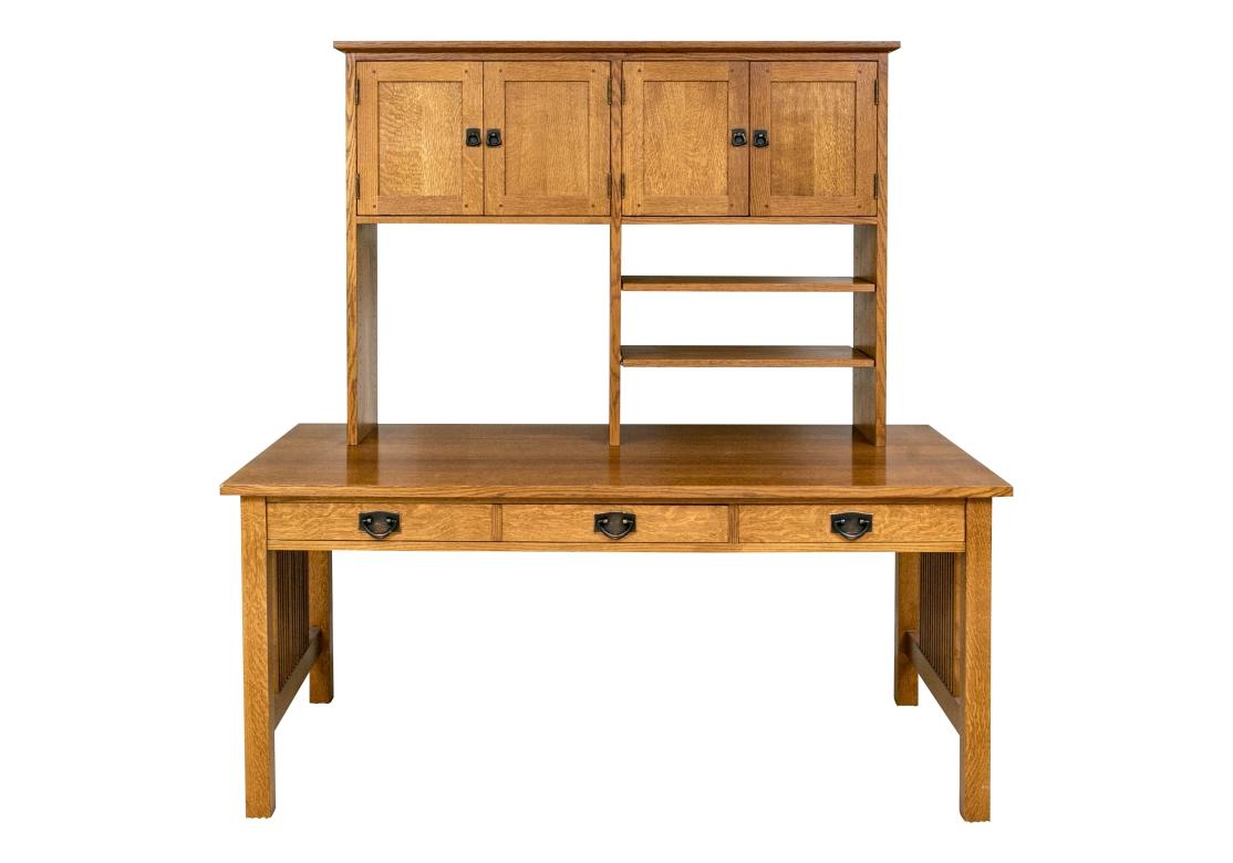Stickley Arts & Crafts Mission Collection Oak Spindle Desk With Hutch 5