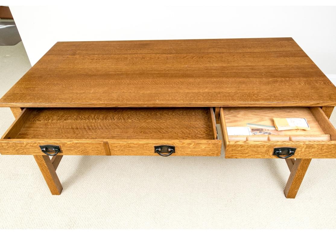 Stickley Arts & Crafts Mission Collection Oak Spindle Desk With Hutch 13