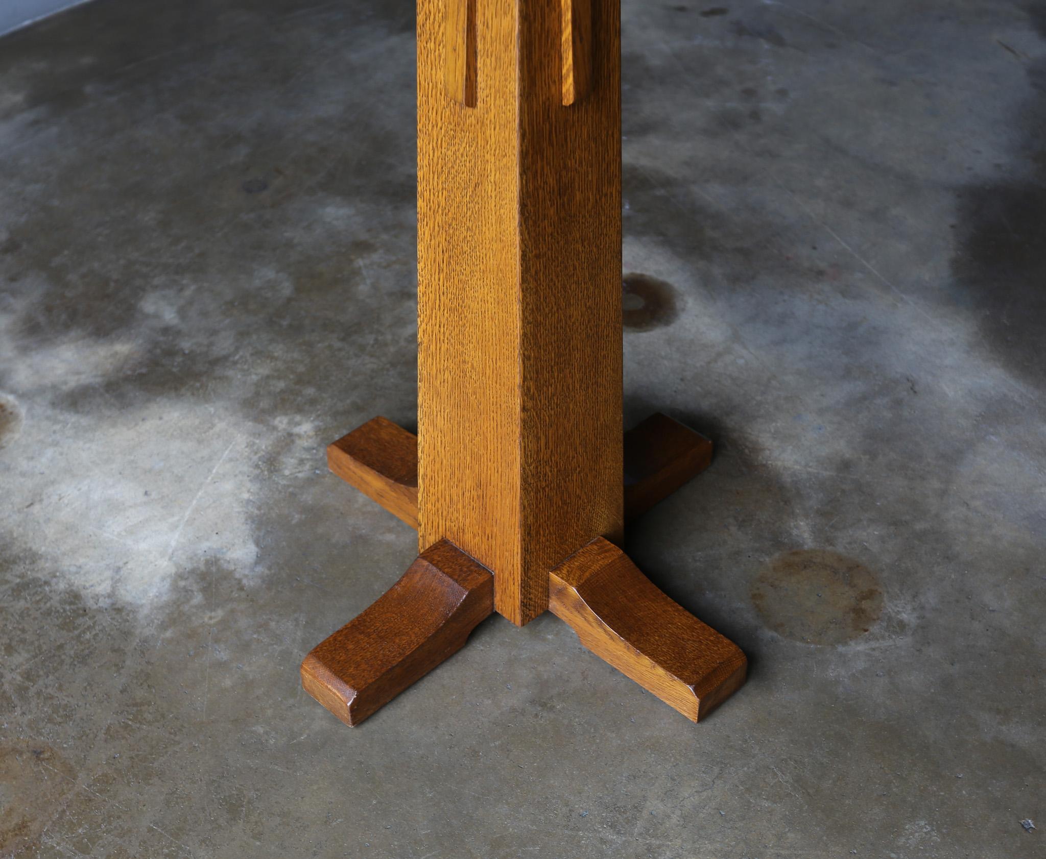 Stickley Arts & Crafts Mission Oak Tapered Pedestal / Plant Stand, 1989 2