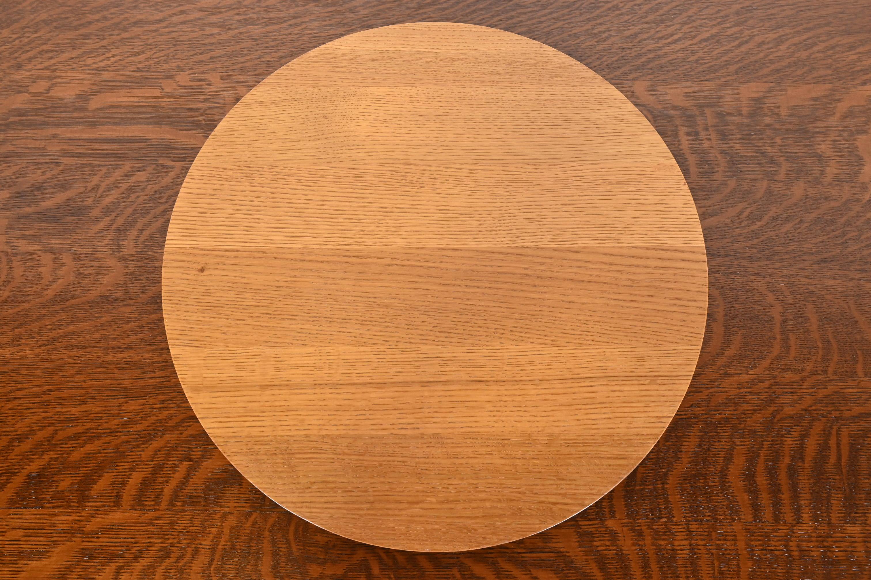 Stickley Arts & Crafts Oak Round Rotating Lazy Susan Serving Tray In Good Condition For Sale In South Bend, IN