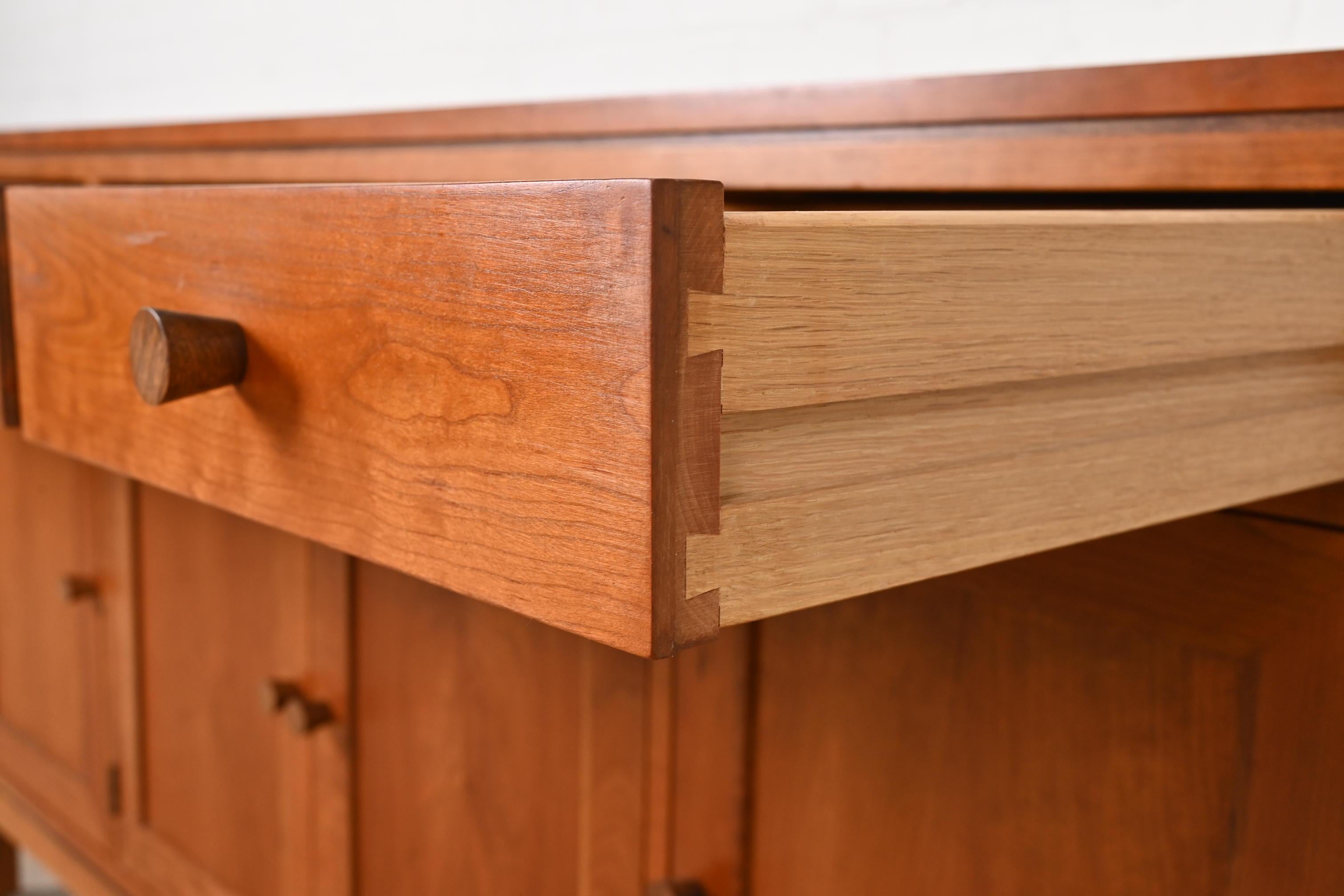 Stickley Arts & Crafts Shaker Cherry Wood Sideboard or Bar Cabinet 3