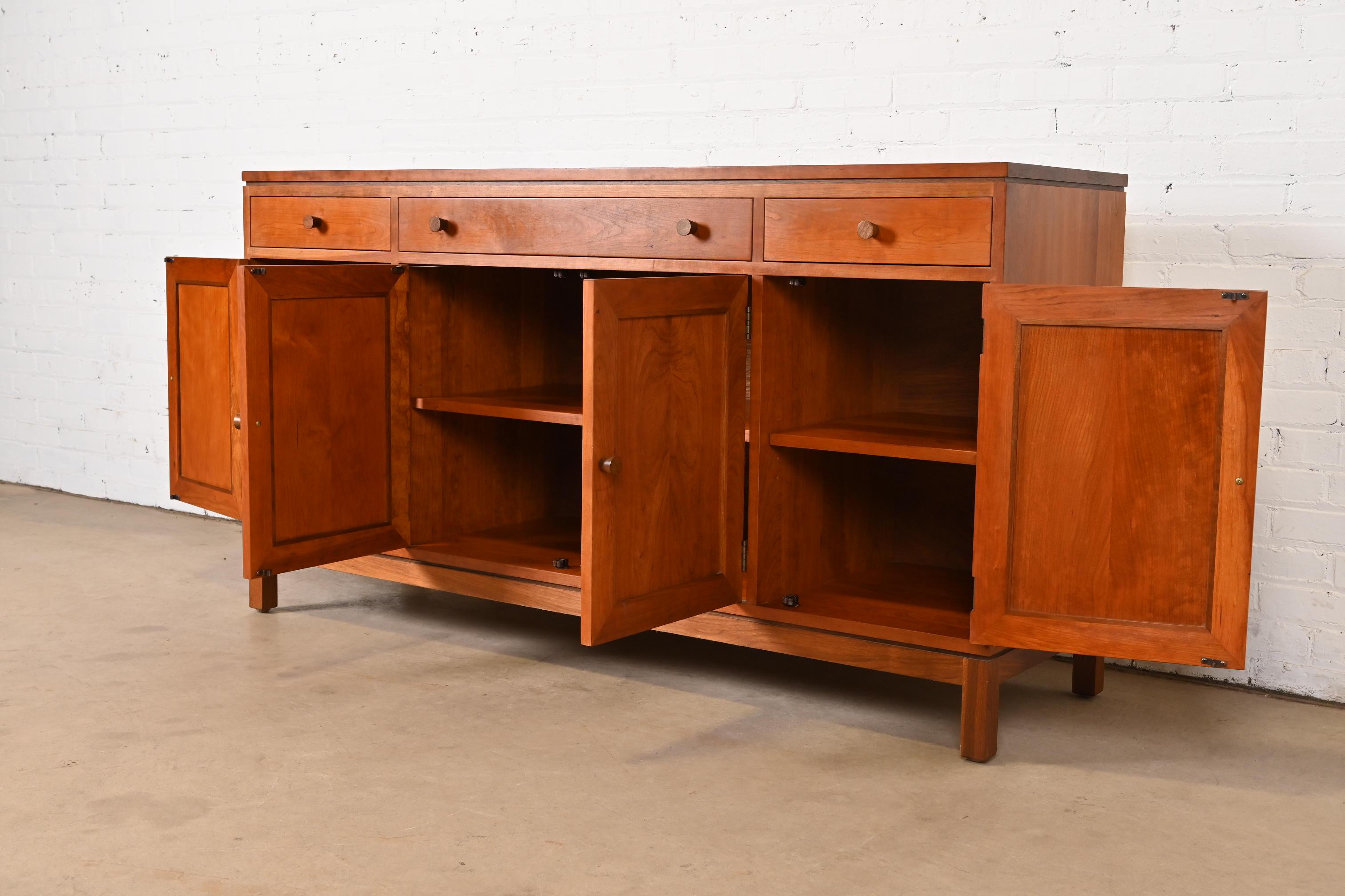 Stickley Arts & Crafts Shaker Cherry Wood Sideboard or Bar Cabinet For Sale 8