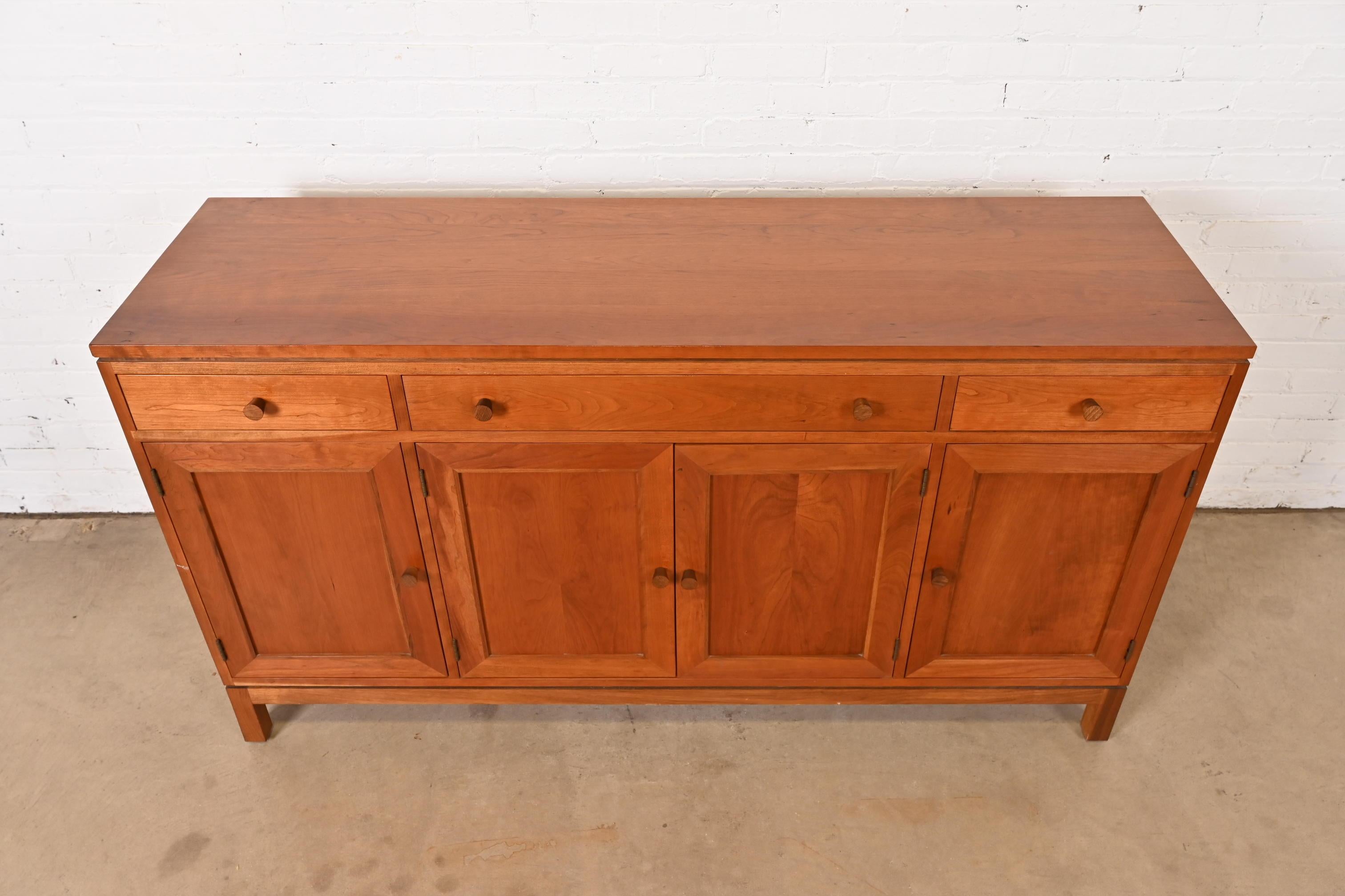 Stickley Arts & Crafts Shaker Cherry Wood Sideboard or Bar Cabinet For Sale 9