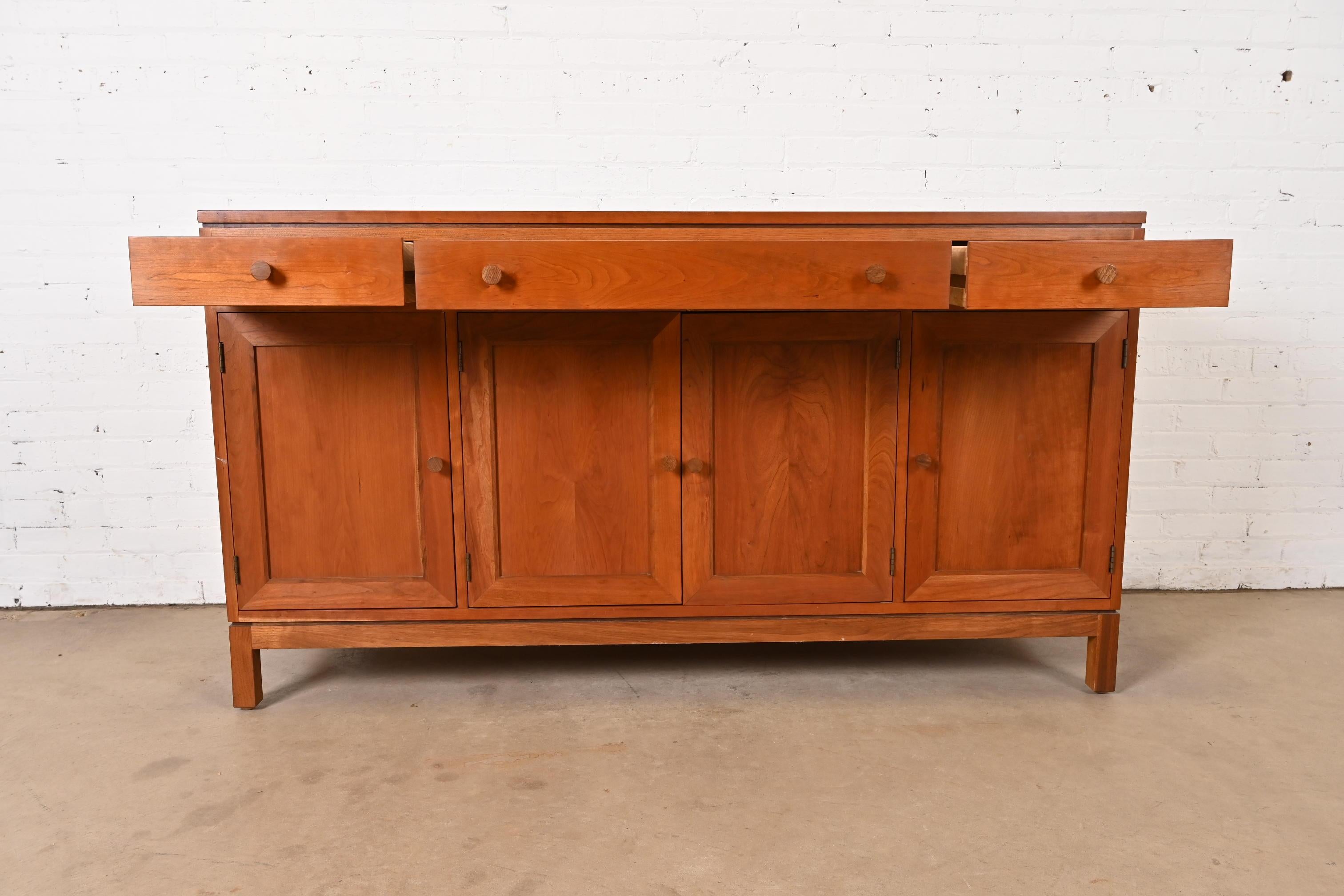 20th Century Stickley Arts & Crafts Shaker Cherry Wood Sideboard or Bar Cabinet For Sale