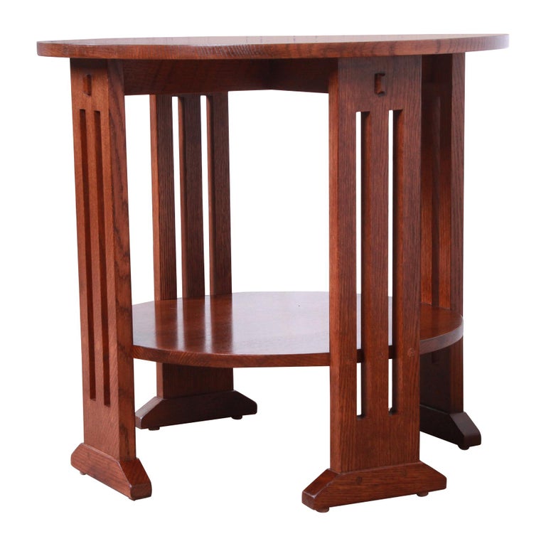 Stickley Arts And Crafts Solid Quartersawn Oak Occasional Side